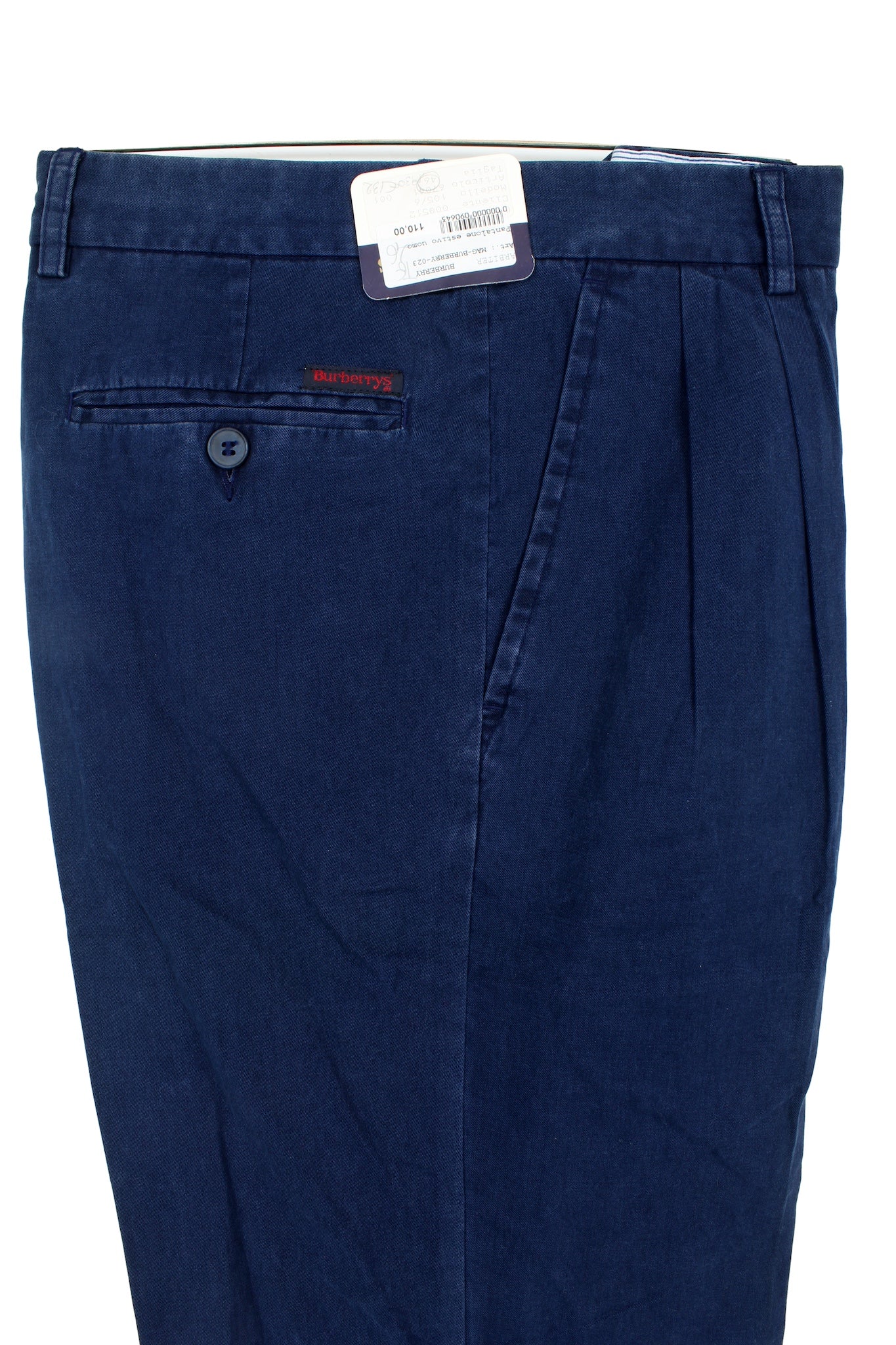 Burberry Pantalone Cotone Blu Vintage Anni 90