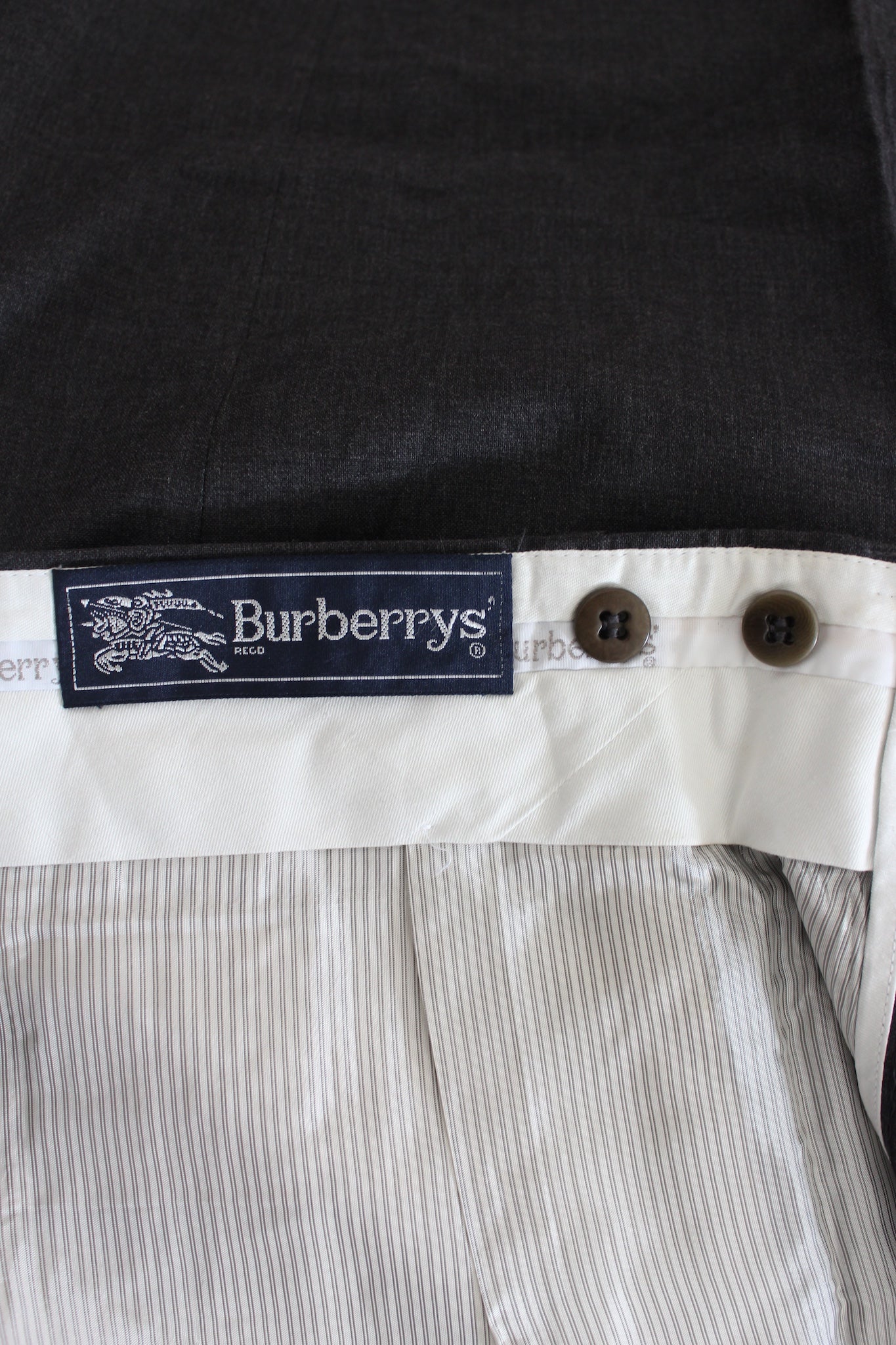 Burberry Pantalone Classico Grigio Lana Vintage 1990