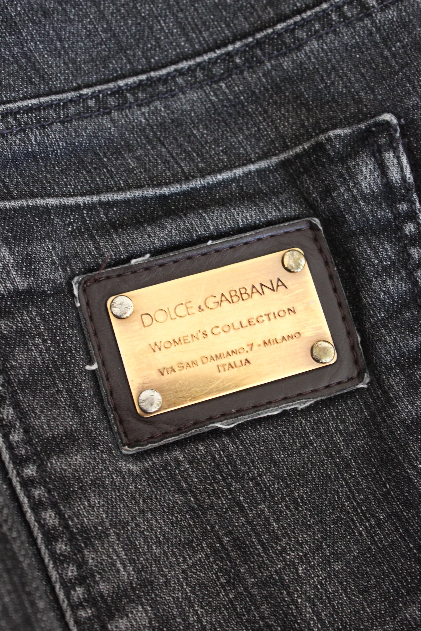 Dolce & Gabbana Jeans Dritti Neri Vintage Anni 90