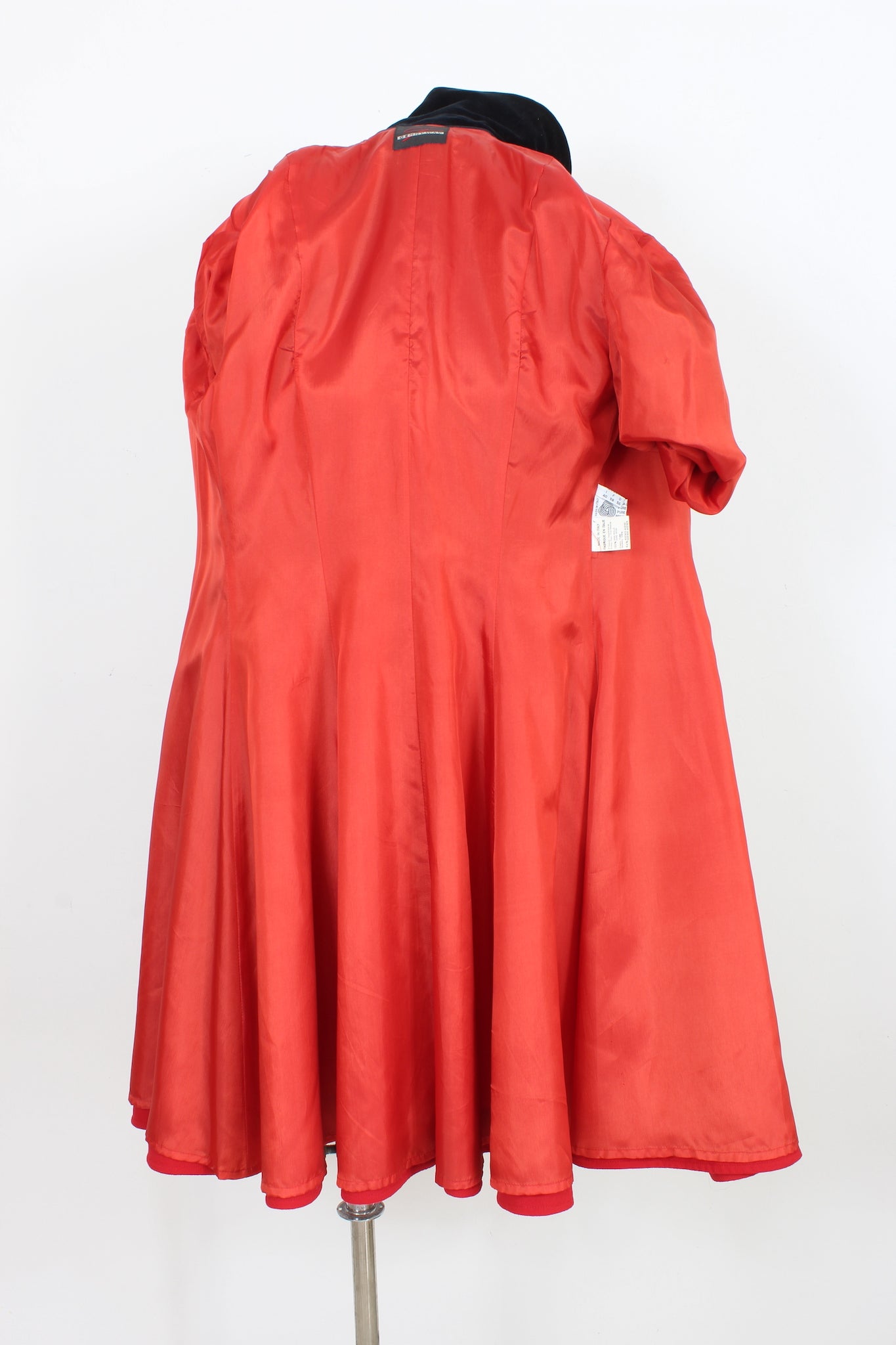 Genny Vestito Elegante Vintage Rosso Svasato Lana Anni 90