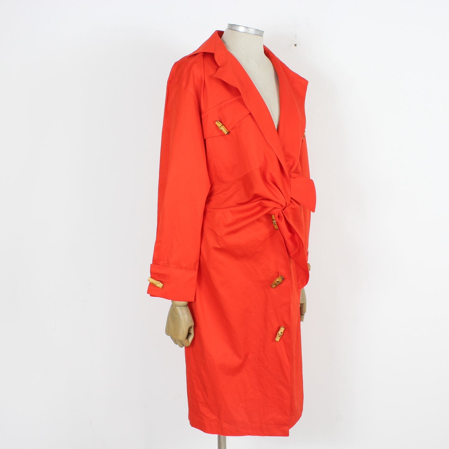 Genny Vestito Elegante Cotone Rosso Vintage Anni 90