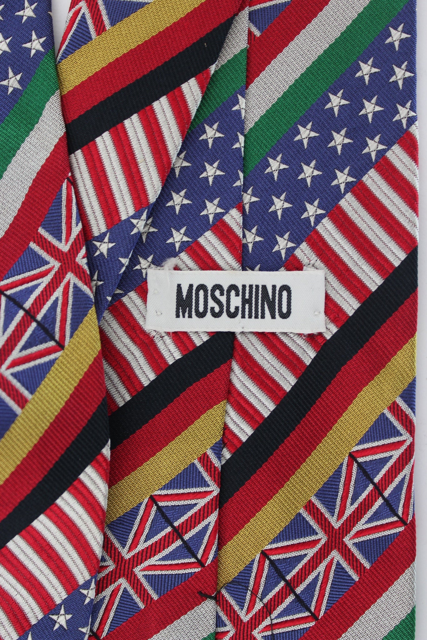 Moschino Cravatta Iconica Bandiera Vintage 1990