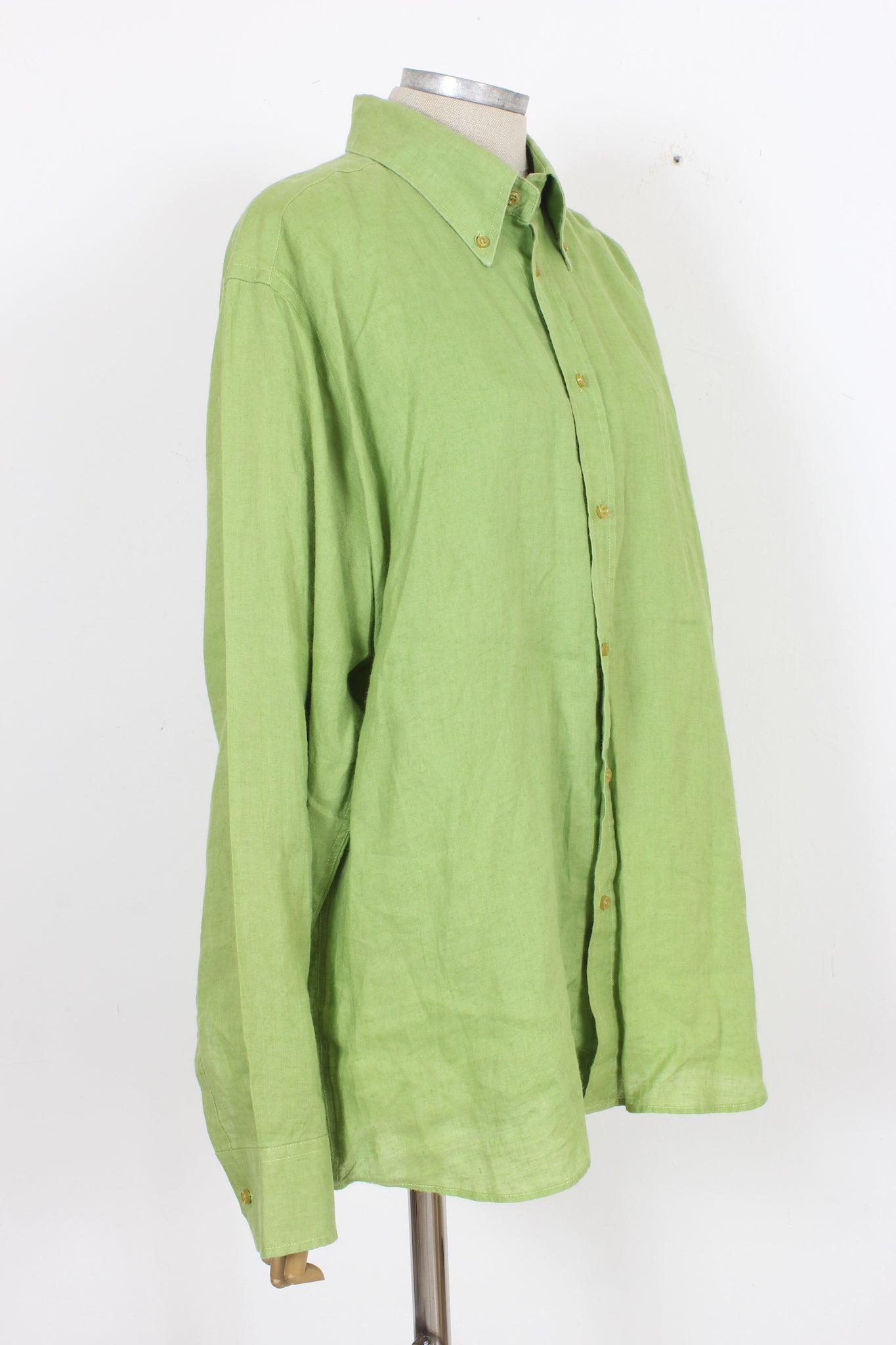 Regina Schrecker Green Ramie Vintage Shirt 90s