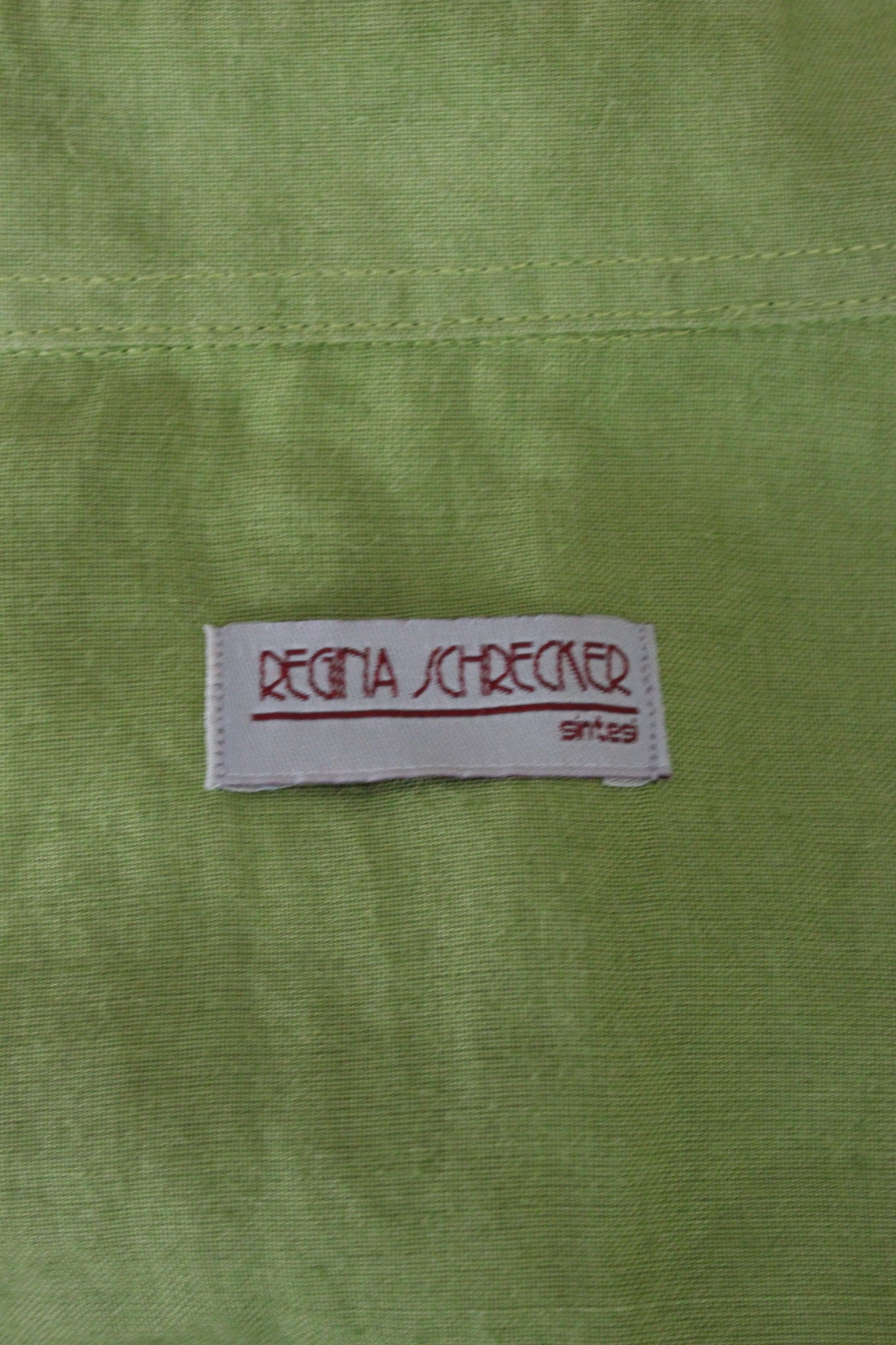 Regina Schrecker Camicia Vintage Ramiè Verde Anni '90