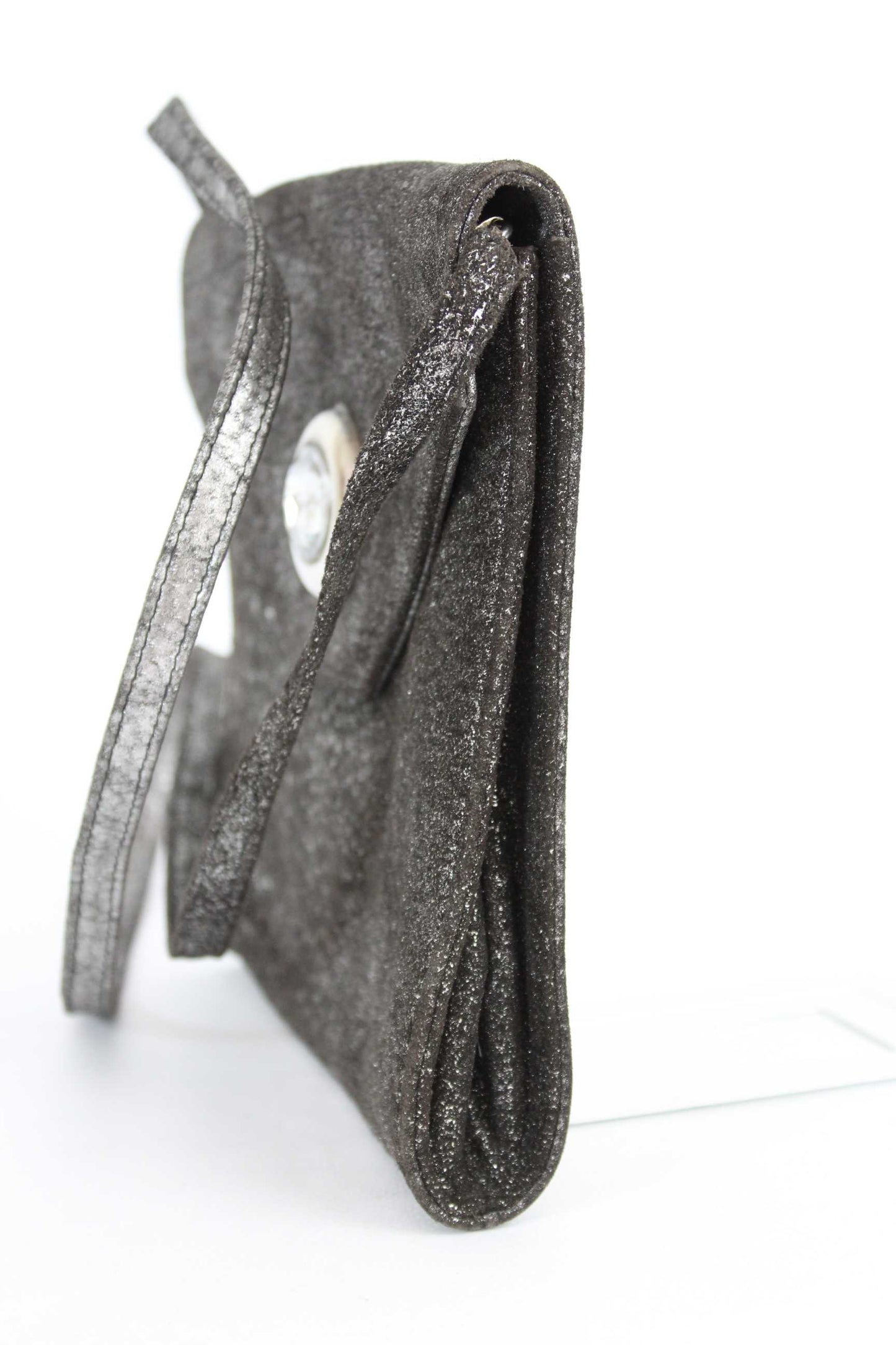 Krizia Vintage Silver Leather Evening Shoulder Bag