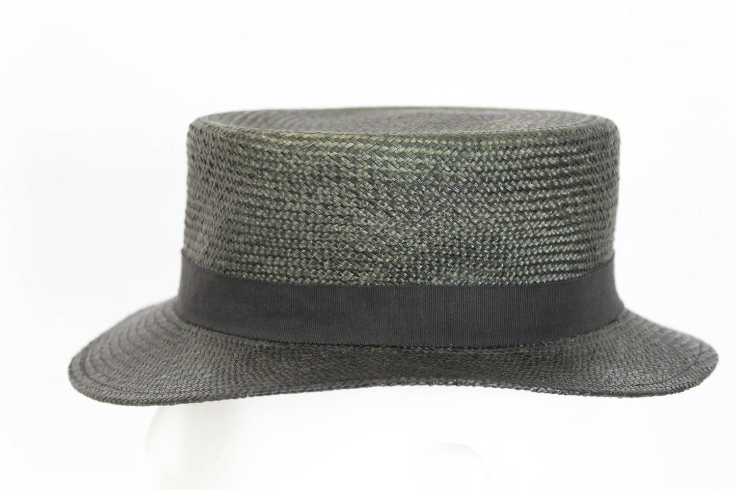 Kenzo Vintage Gray Straw Rigid Fedora Hat