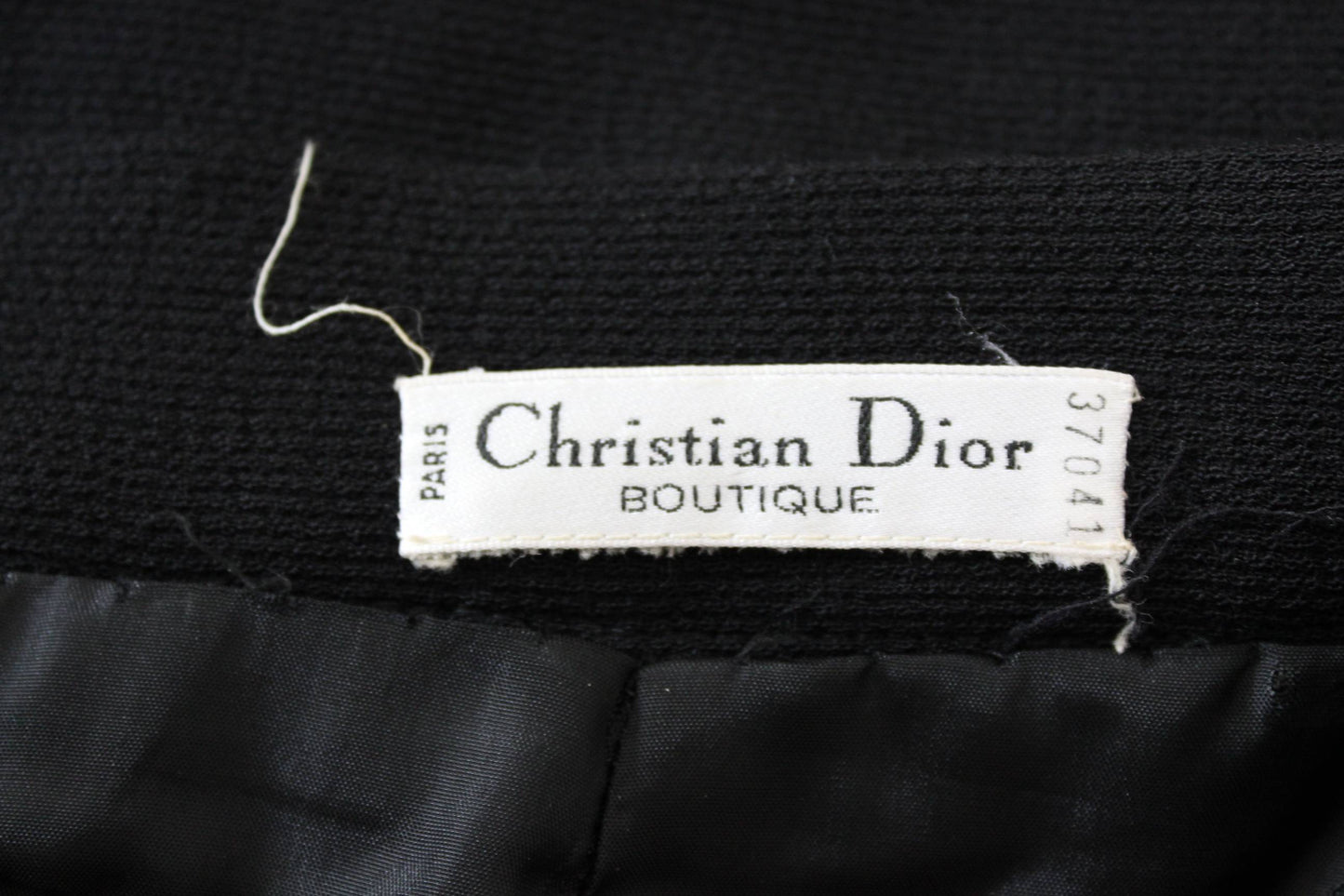 Christian Dior Boutique Gonna Vintage Tubino Elegante Lana Nera