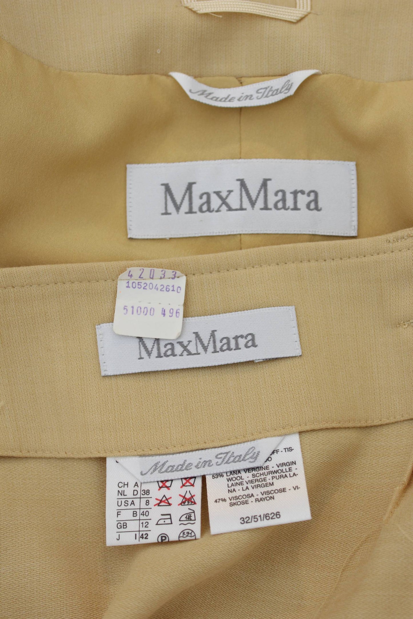 Max Mara Completo Vintage Giallo