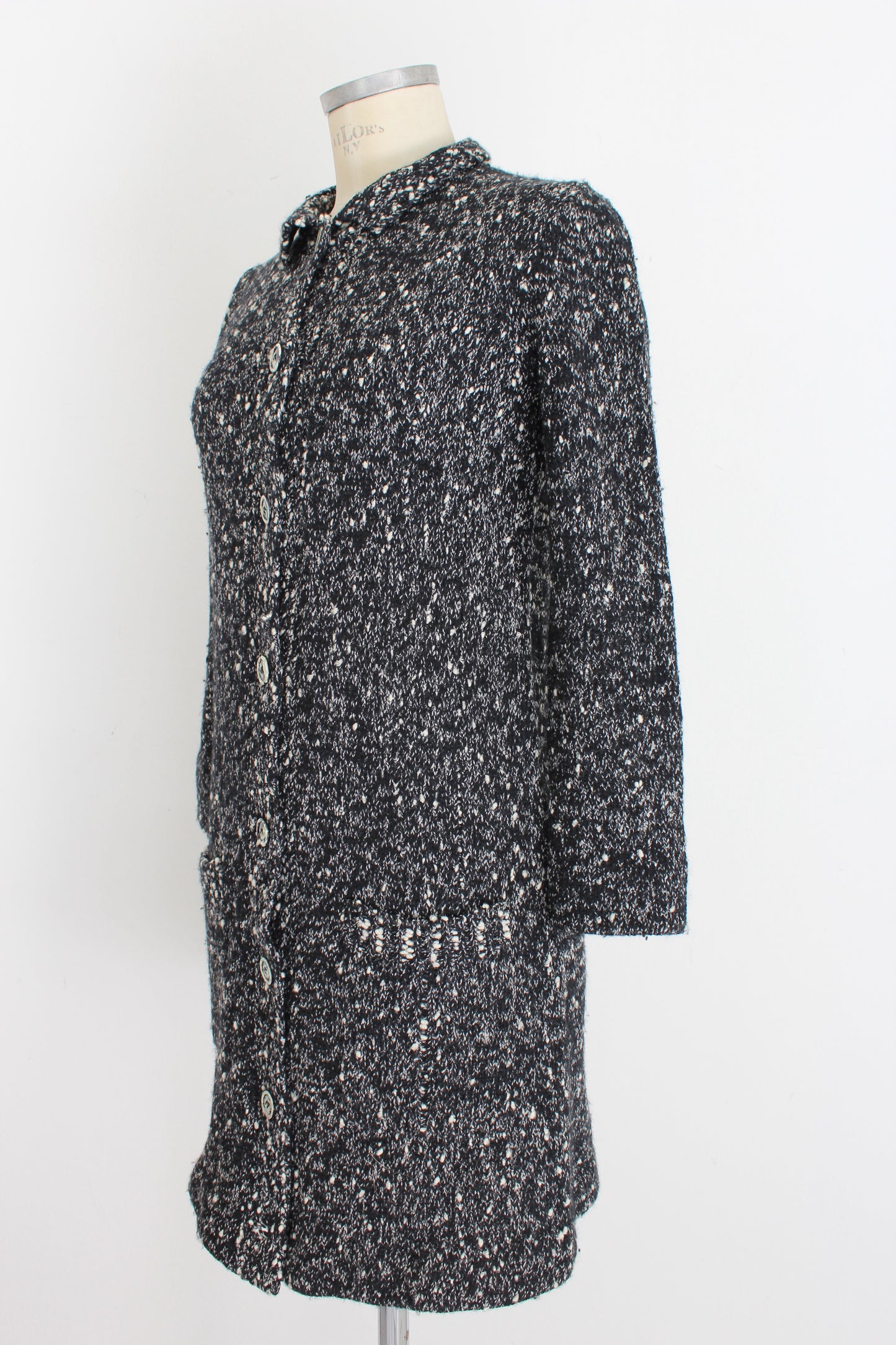 Krizia Vintage Black Wool Long Sweater