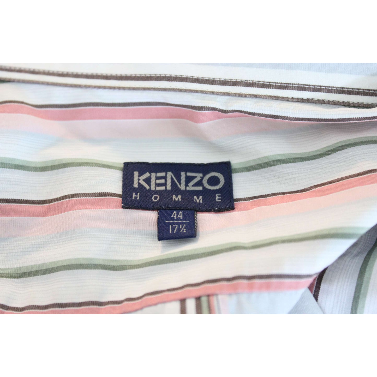 Kenzo Vintage Light Blue Cotton Striped Shirt