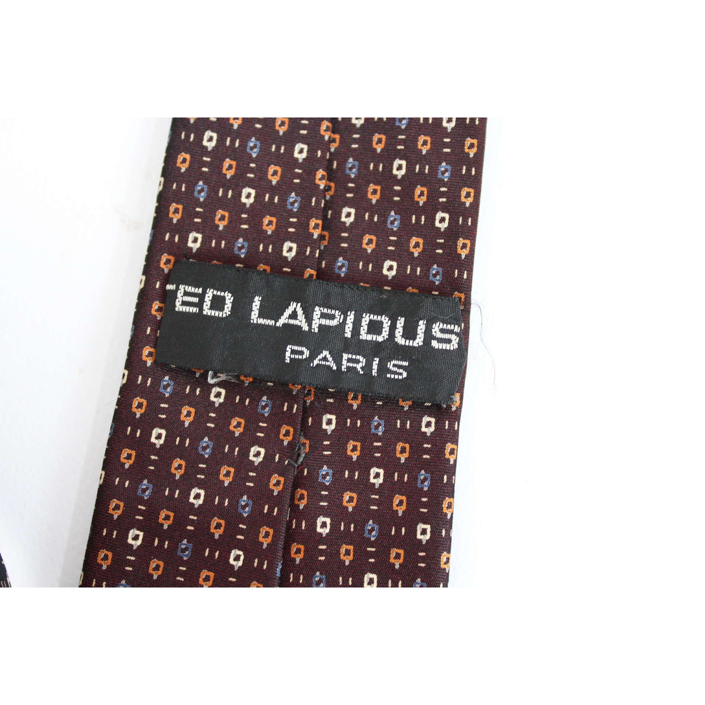 Ted Lapidus Cravatta Seta Vintage Bordeaux Monogram