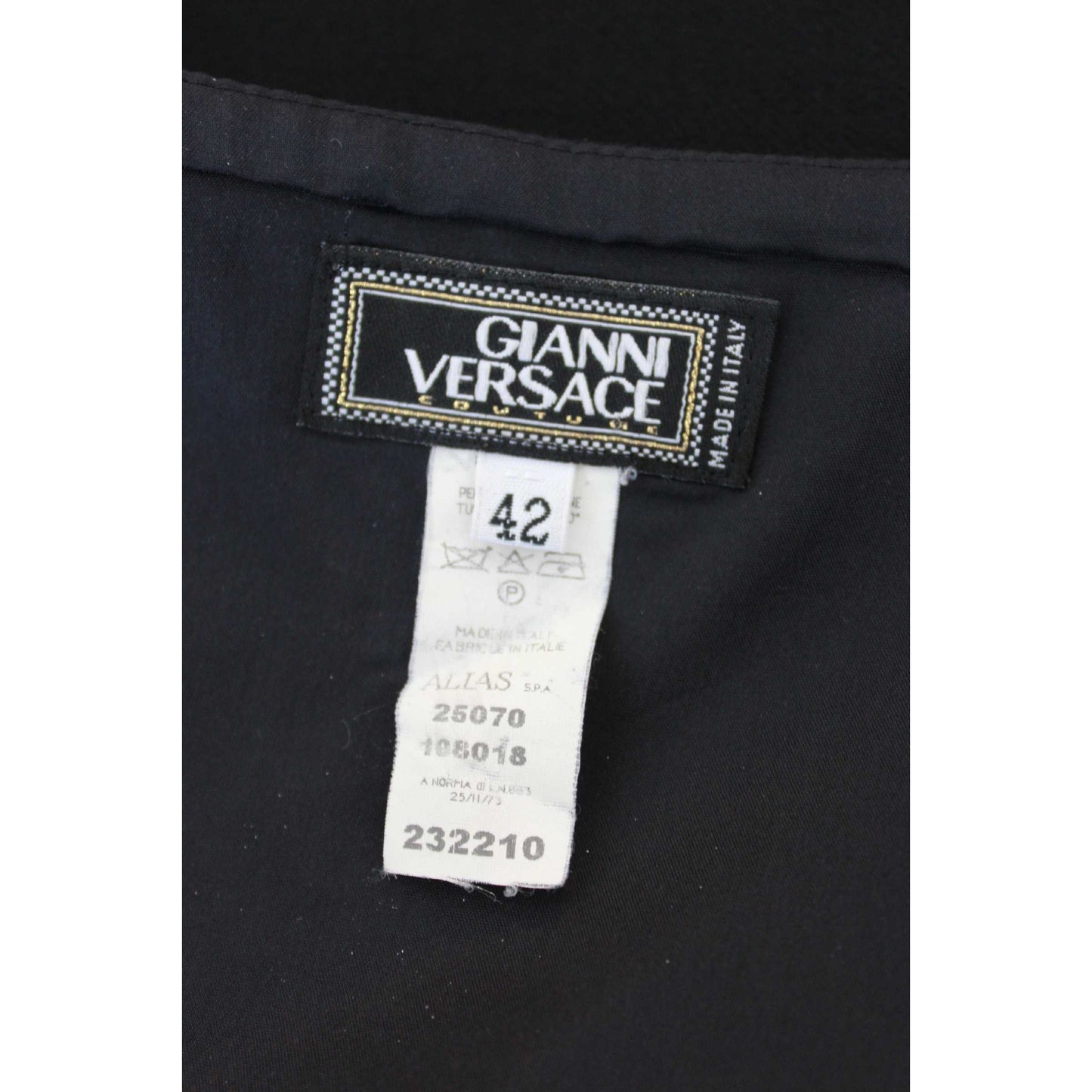 Versace Vintage Wool Black Pencil Skirt