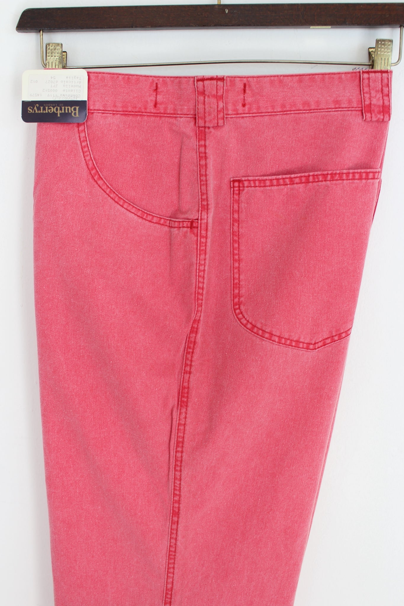 Burberry Pantalone Jeans Vintage Cotone Rosa Tg 54