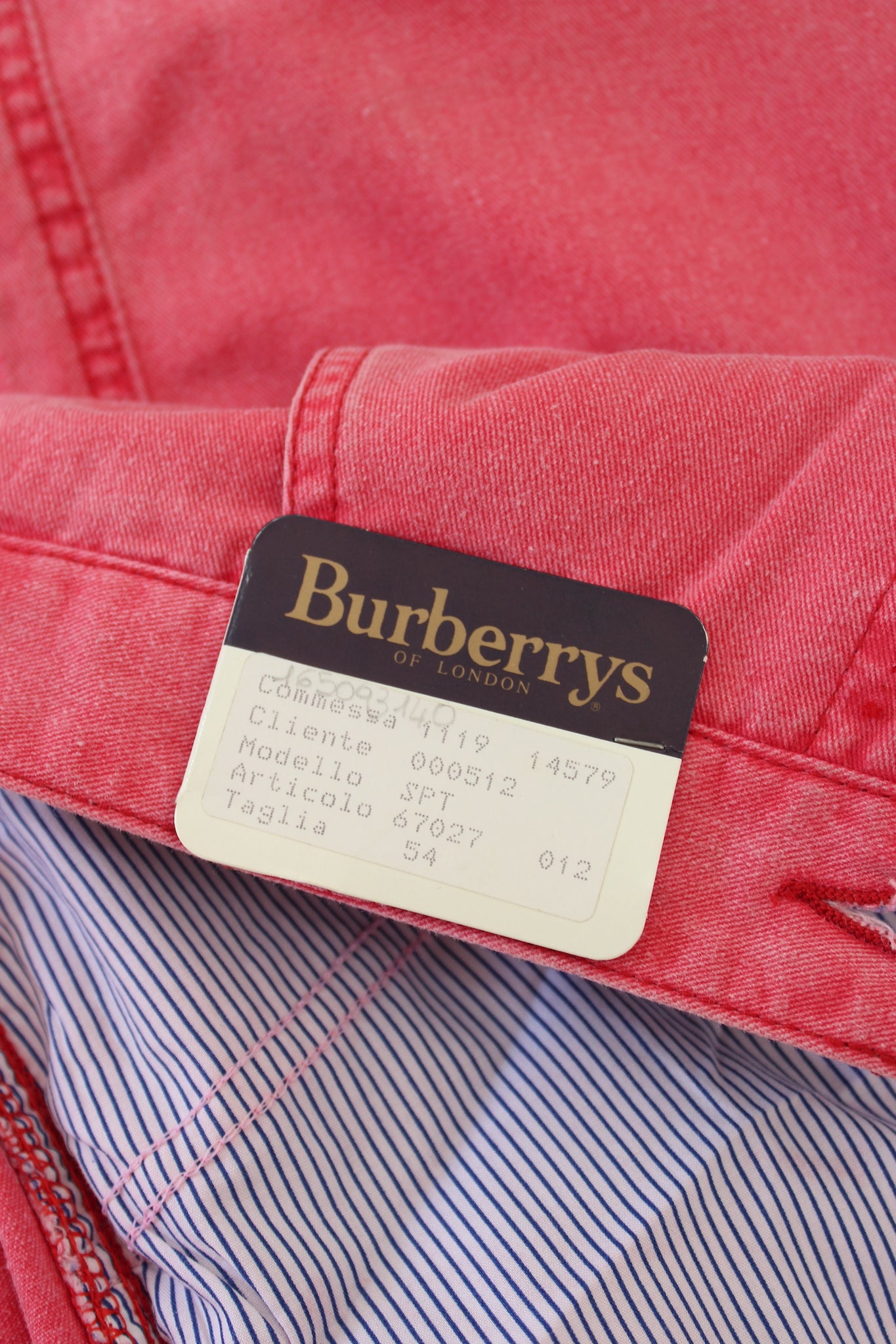 Burberry Pantalone Jeans Vintage Cotone Rosa Tg 54