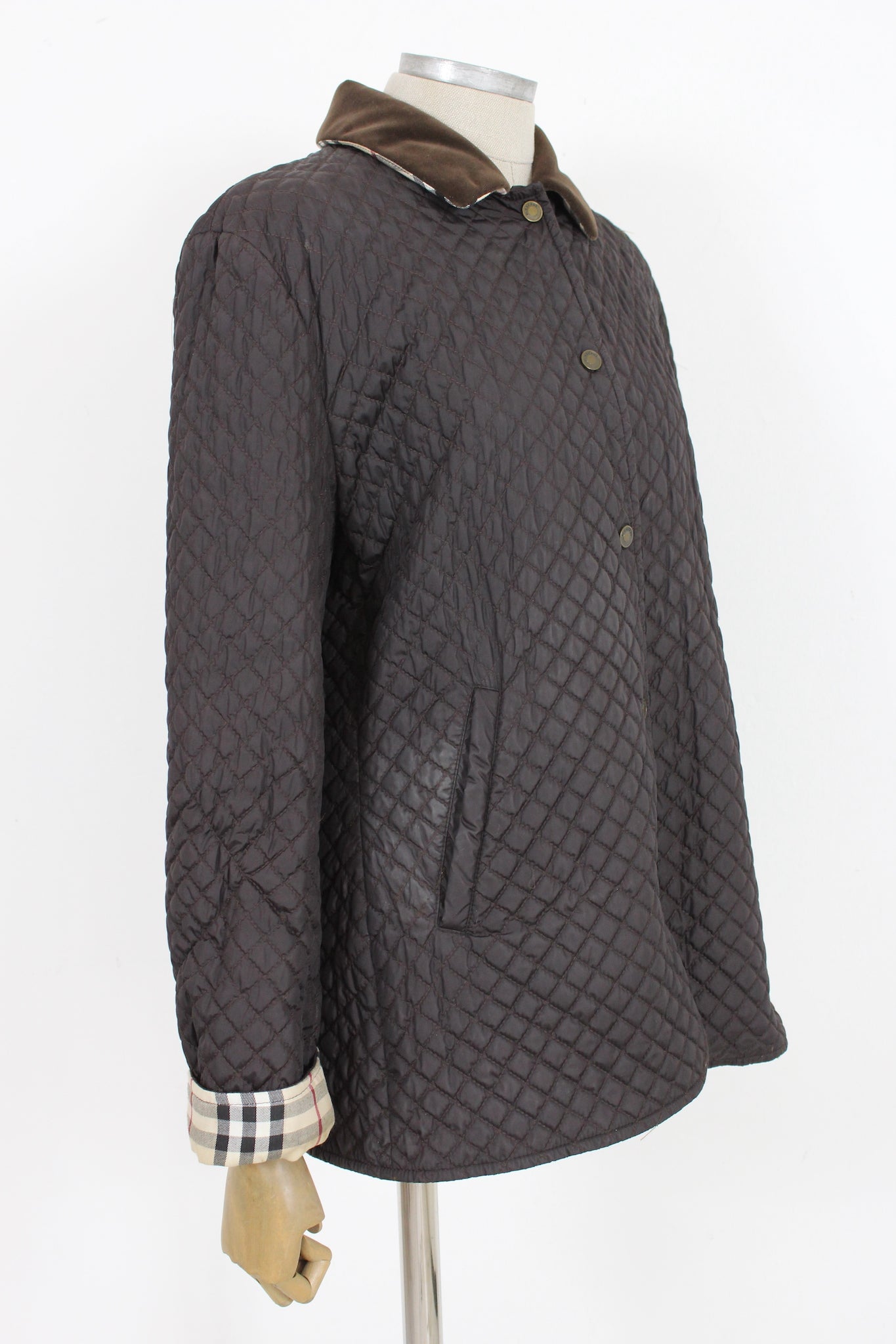 Burberry Brown Cotton Vintage Quilted Coat