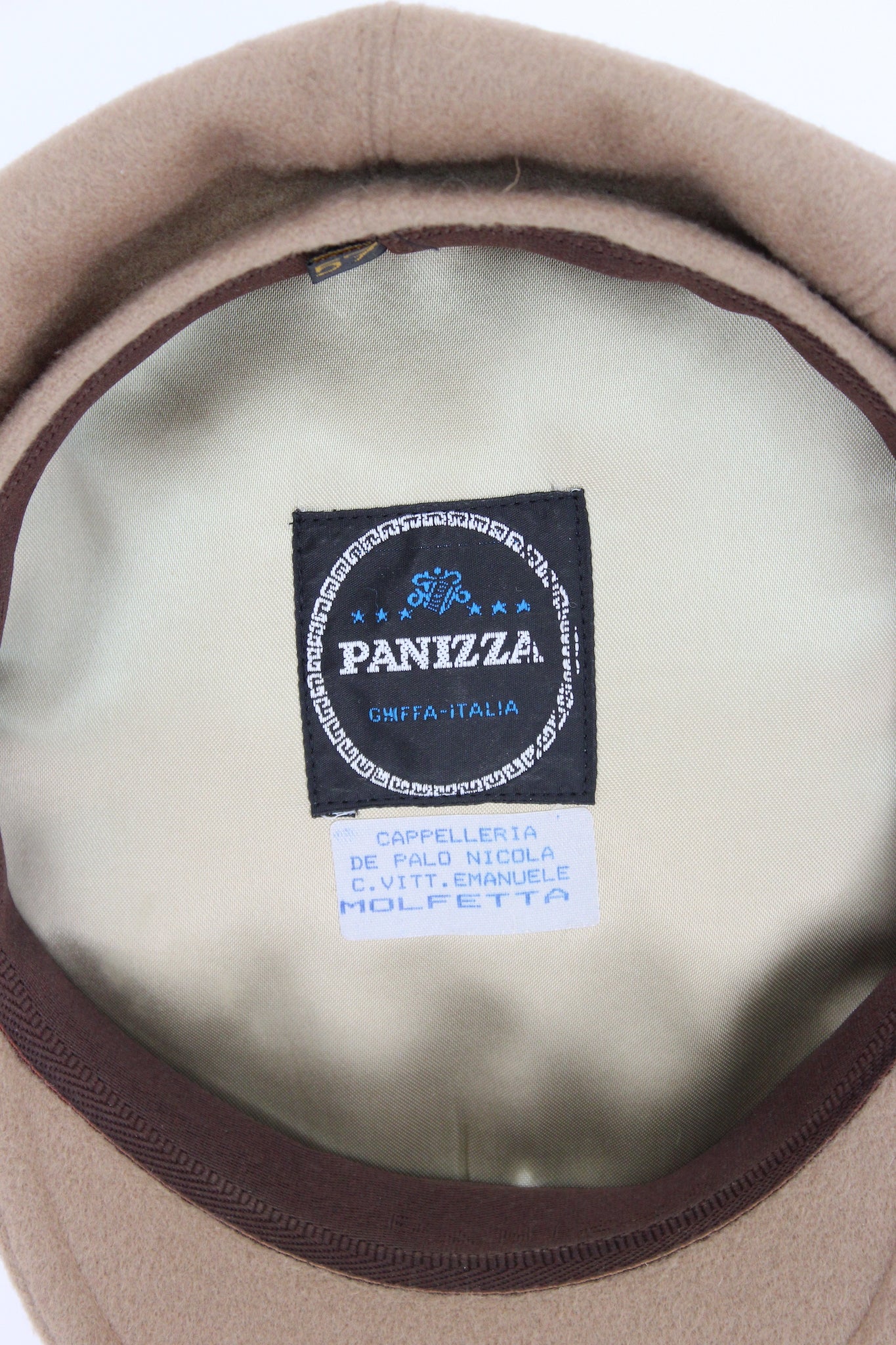 Panizza Beige Wool Vintage Flat Cap