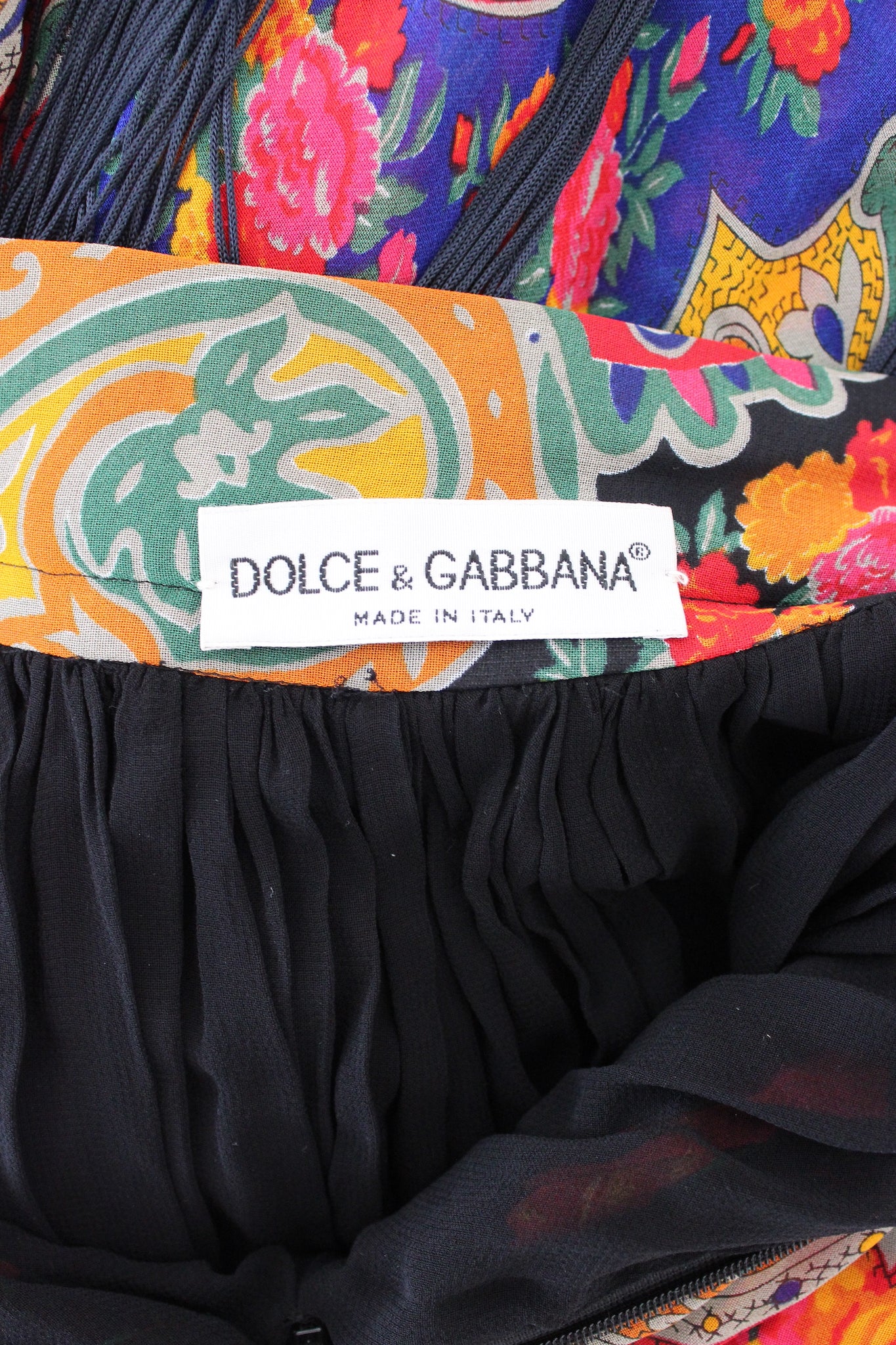 Dolce Gabbana Gonna Fiori Haute Couture Pizzo Frange Vintage anni 2000
