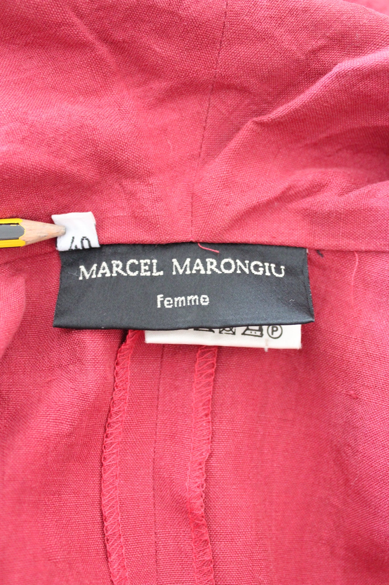 Marcel Marongiu Vestito Chemiser Rosso Lino