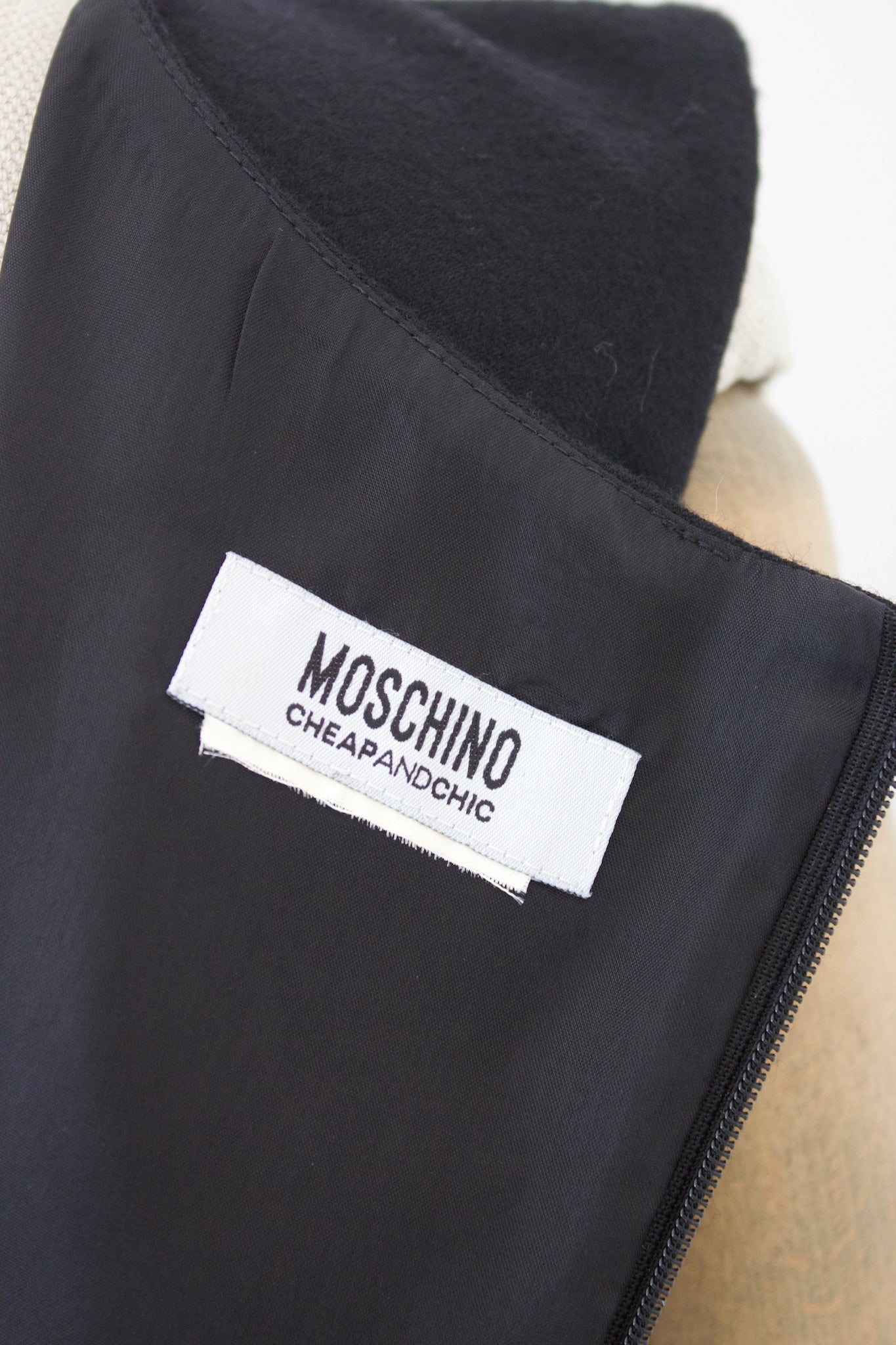 Moschino Black Wool Vintage Sheath Dress Vintage 2000s