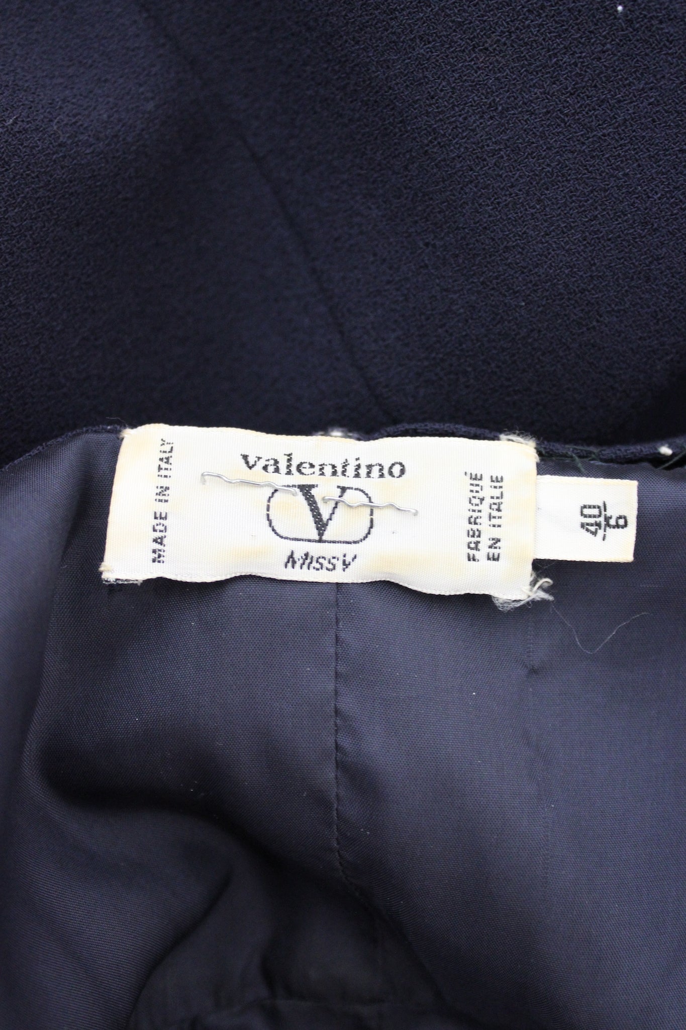 Valentino Vestito Blouson Vintage Cady di Lana Blu