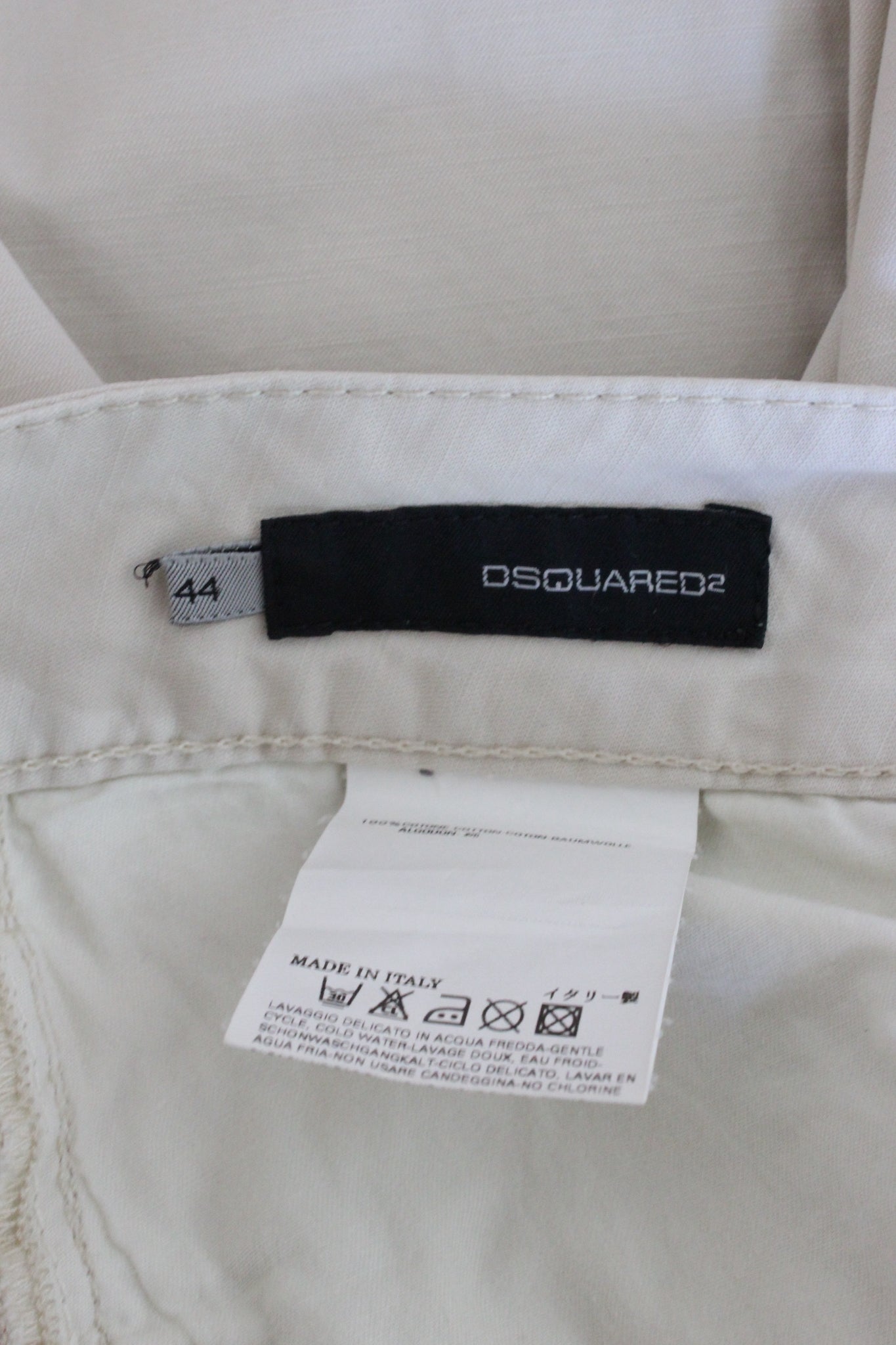 Dsquared Beige Cotton Straight Trousers 2000s