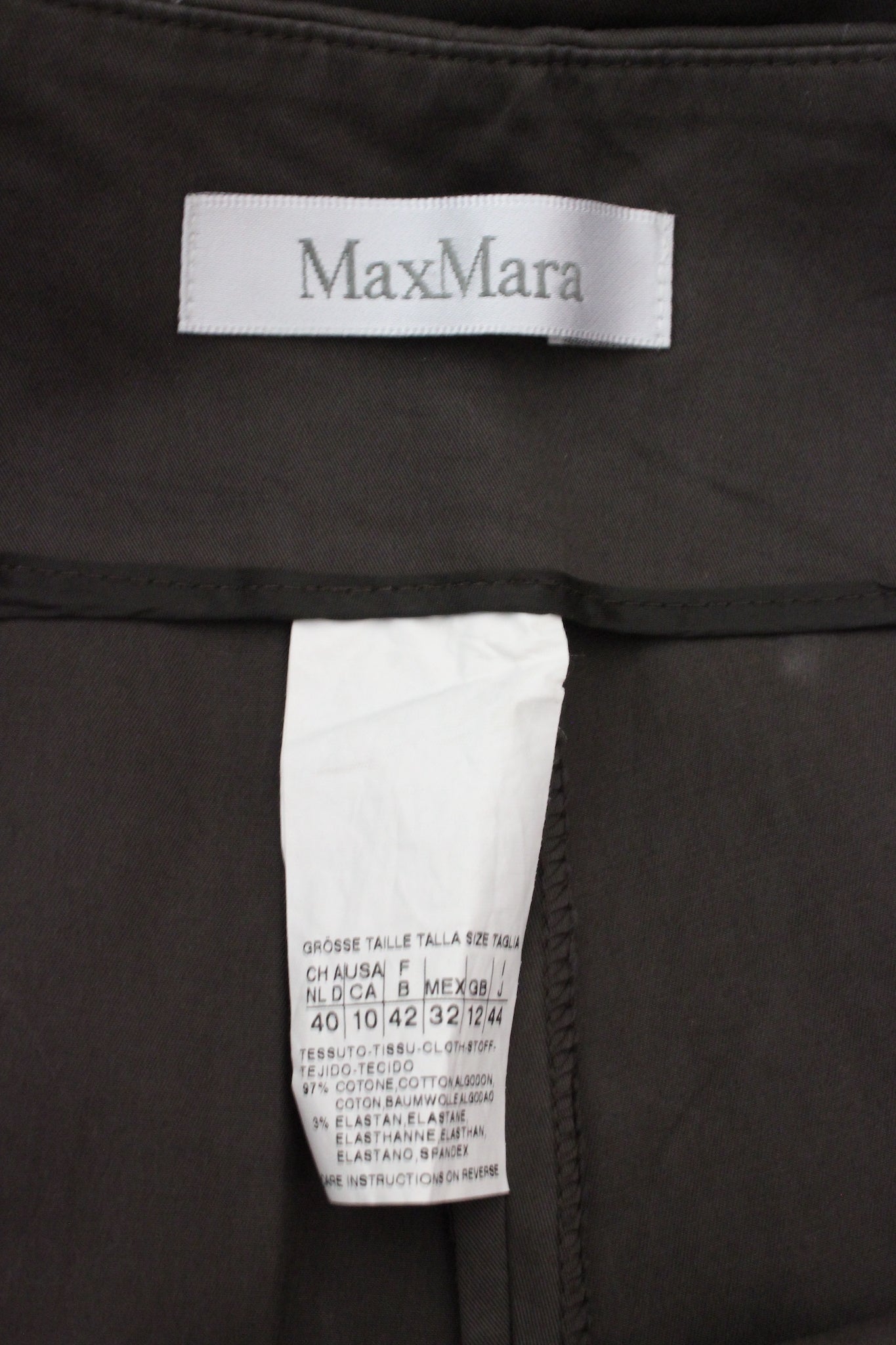 Max Mara Green Cotton Straight Pants