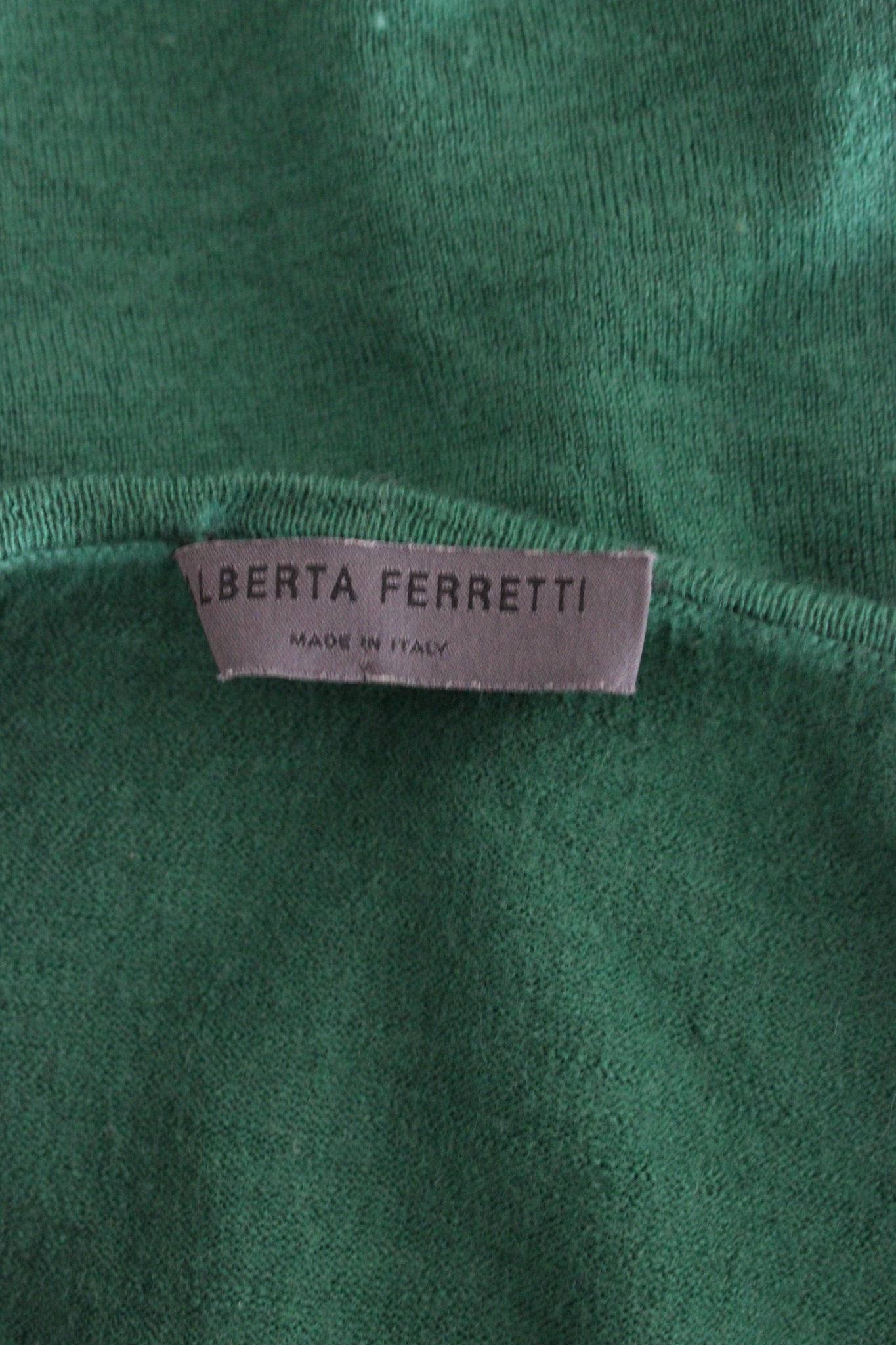 Alberta Ferretti Maglione Casual Lana Verde Anni 2000