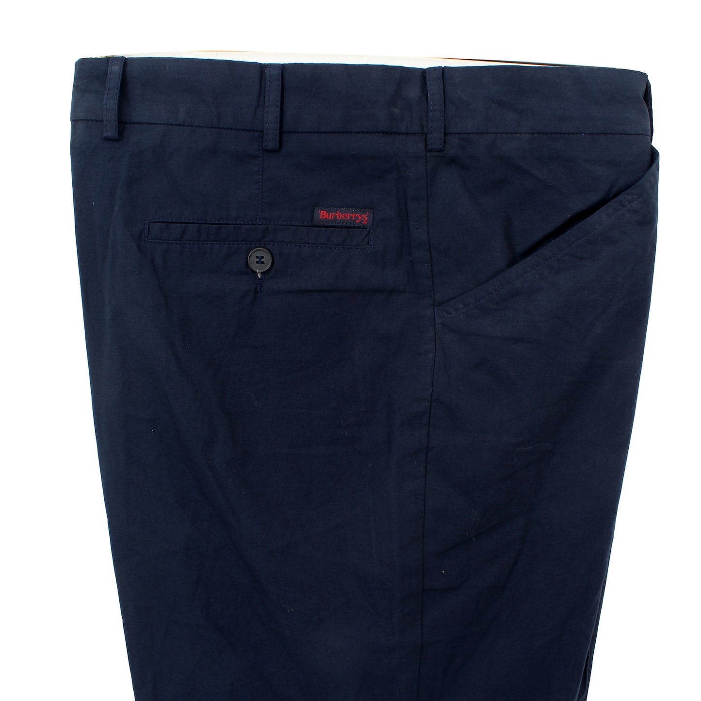 Burberry Blue Cotton Trousers Vintage 1990s