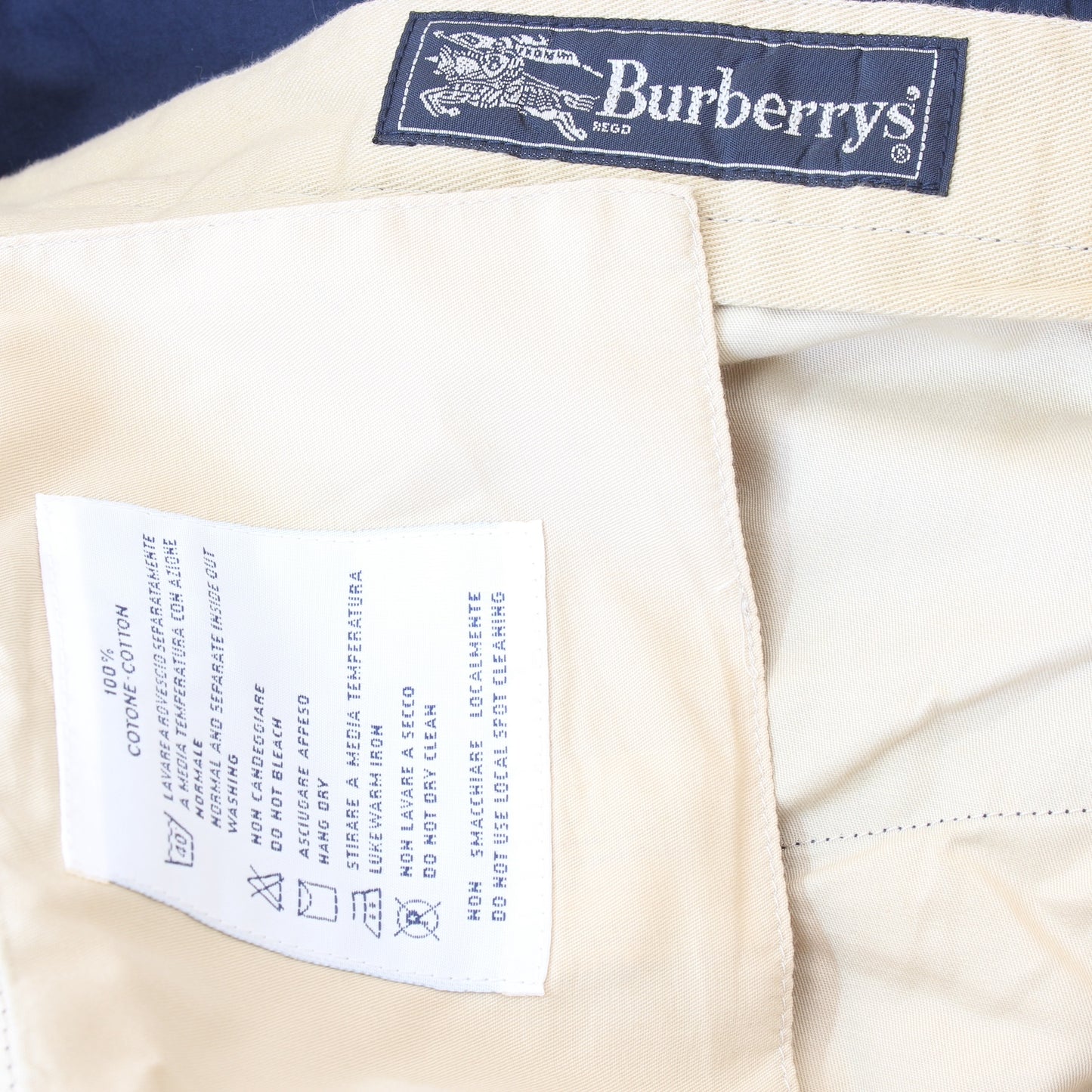 Burberry Pantalone Blu Cotone Vintage Anni 90