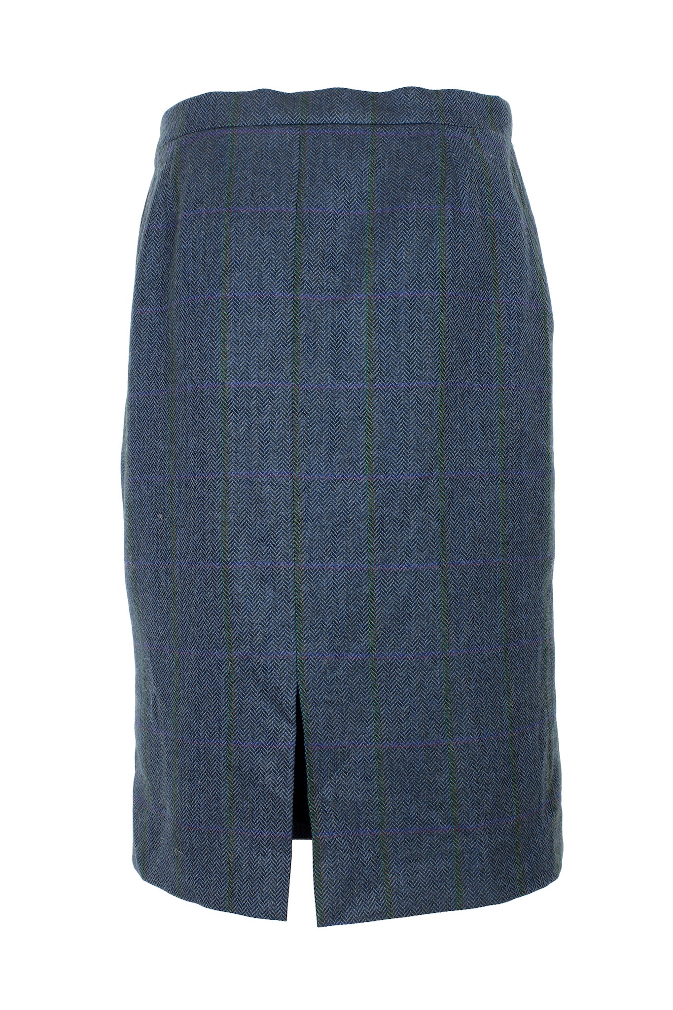 Burberry Blue Herringbone Skirt Vintage 1980s