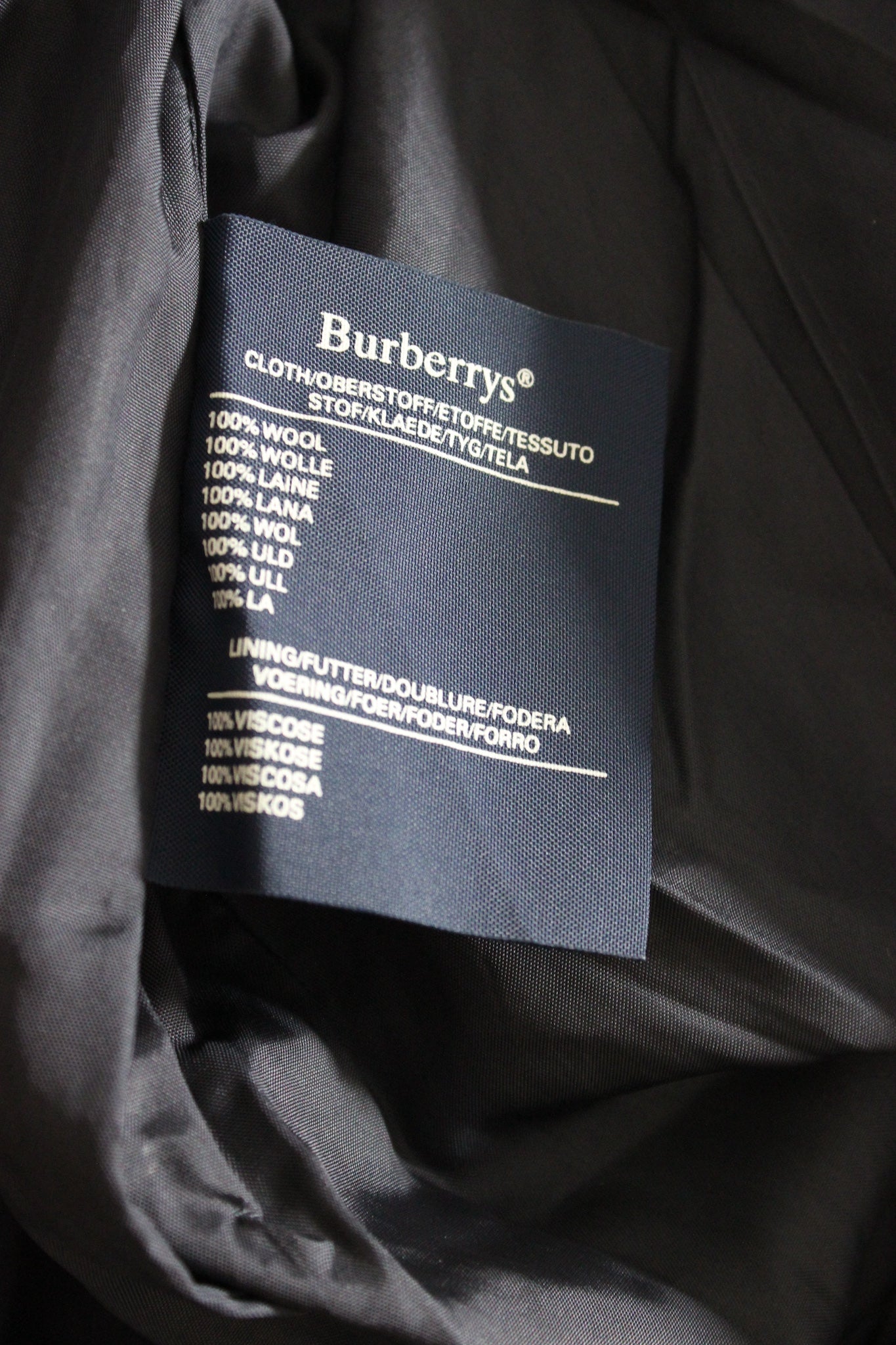 Burberry Blue Herringbone Skirt Vintage 1980s