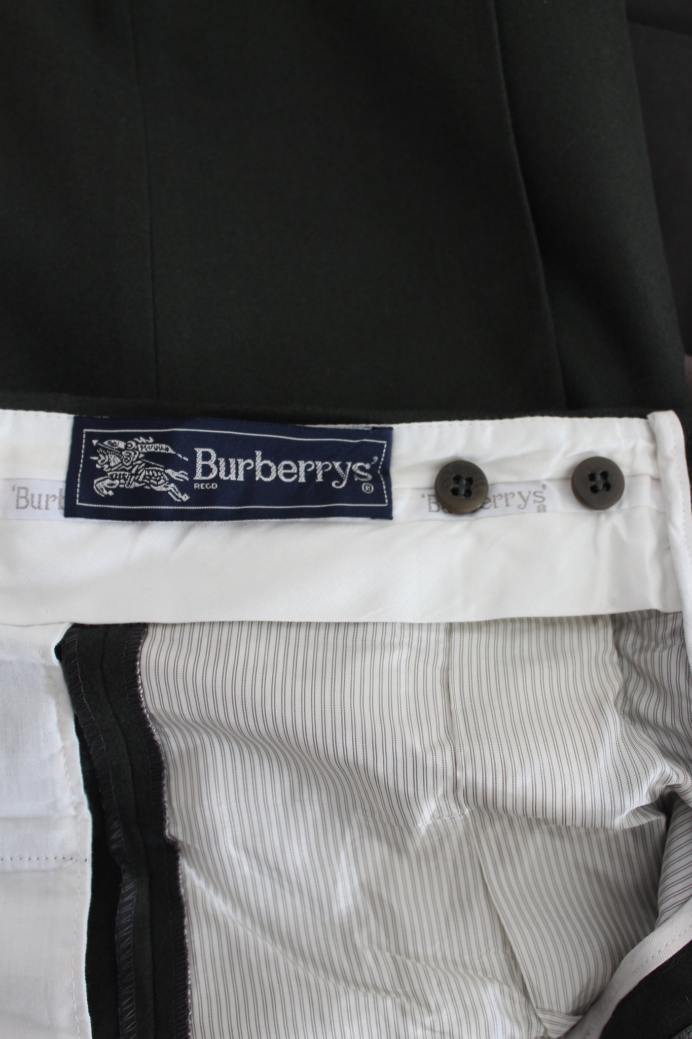 Burberry Green Wool Classic Trousers Vintage 90s