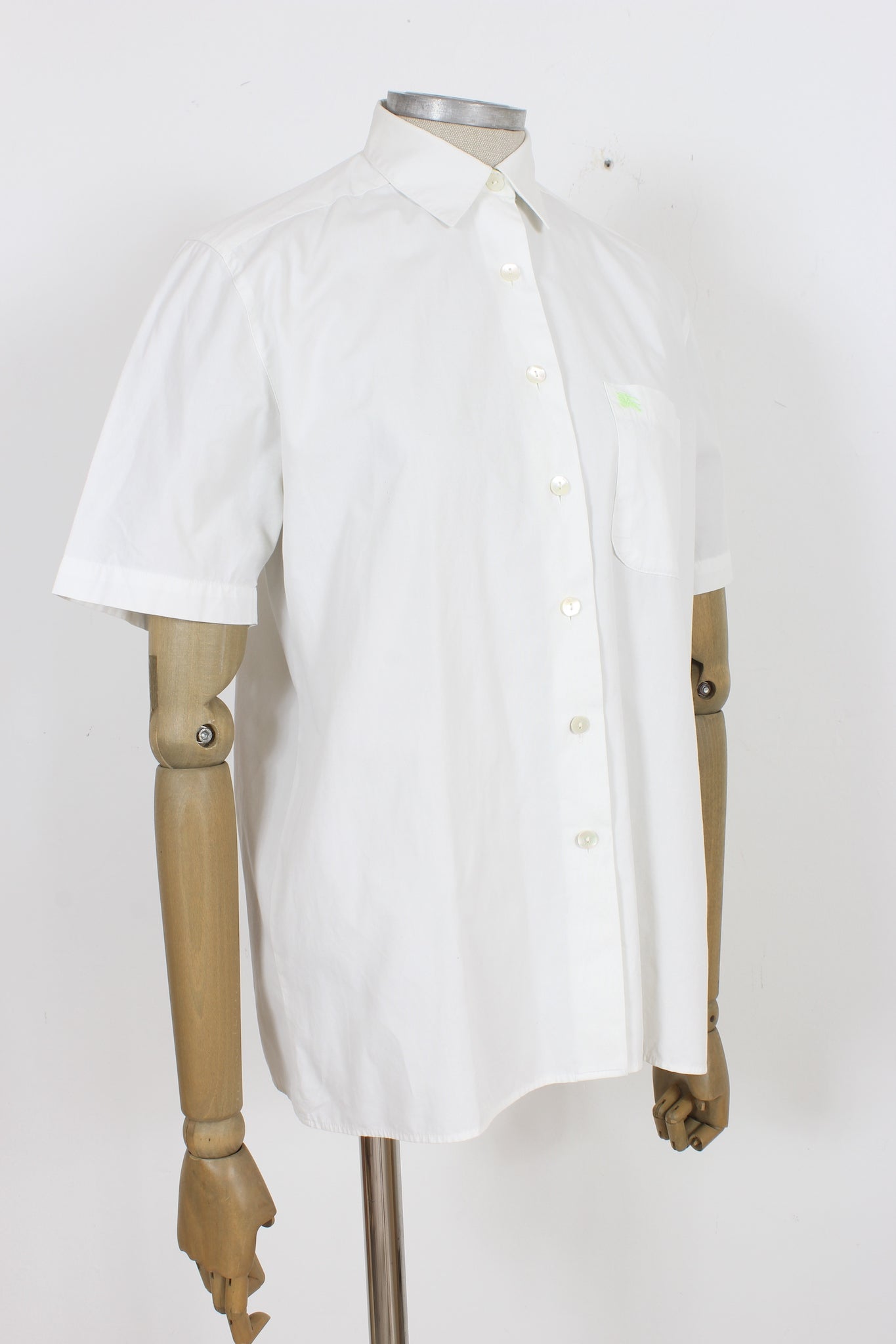 Burberry White Cotton Vintage Shirt 90s
