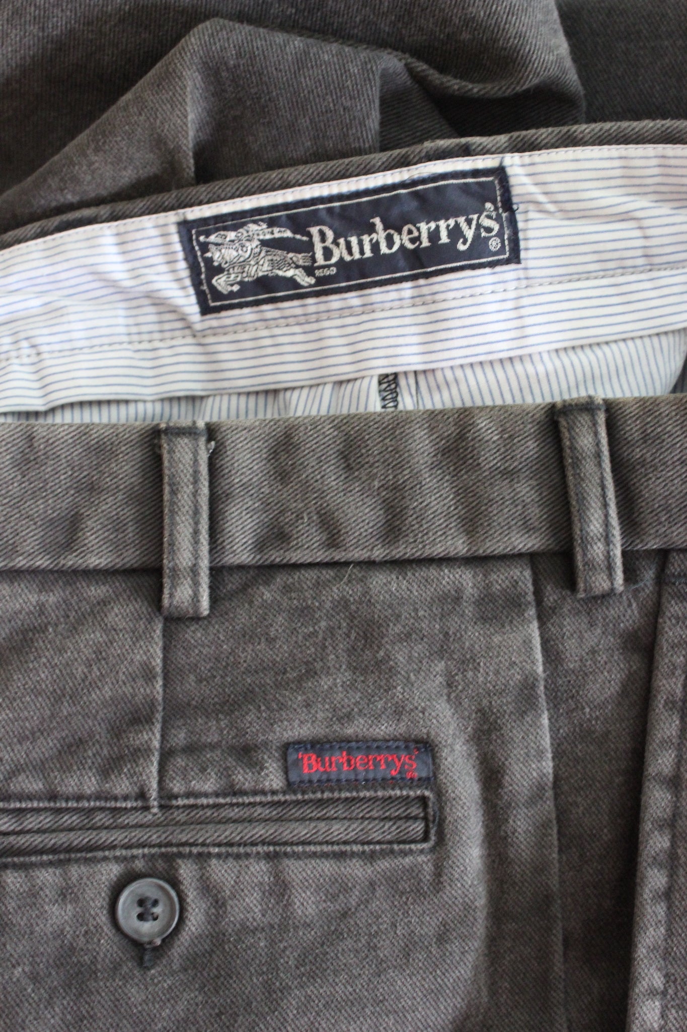 Burberry Grey Cotton Classic Denim Pants 90s