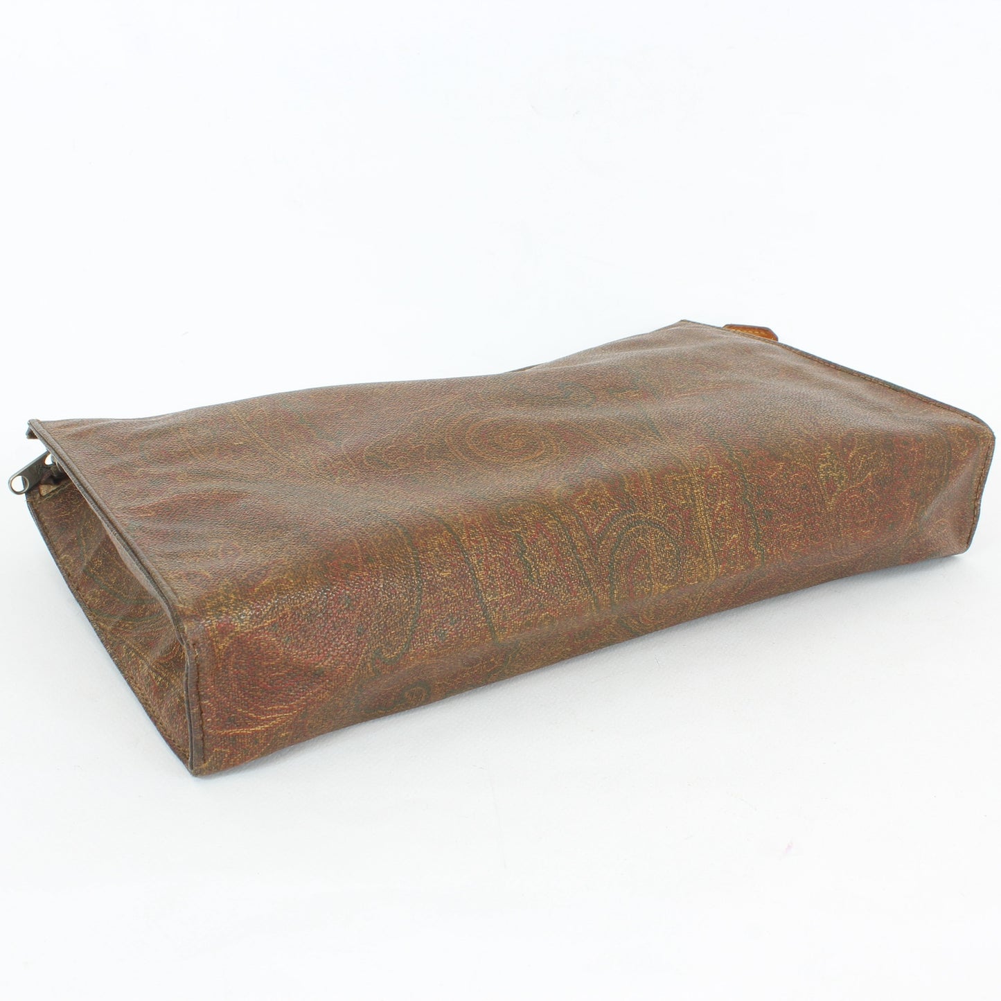 Etro Brown Paisley Clutch Bag Vintage 90s