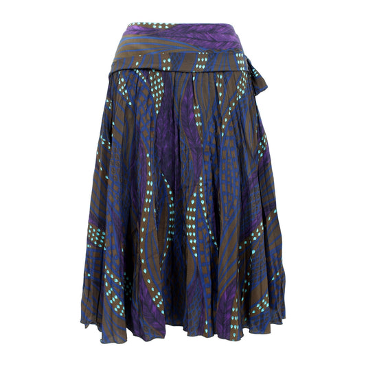 Ferragamo Brown Violet Silk Pleated Vintage Skirt 1990s