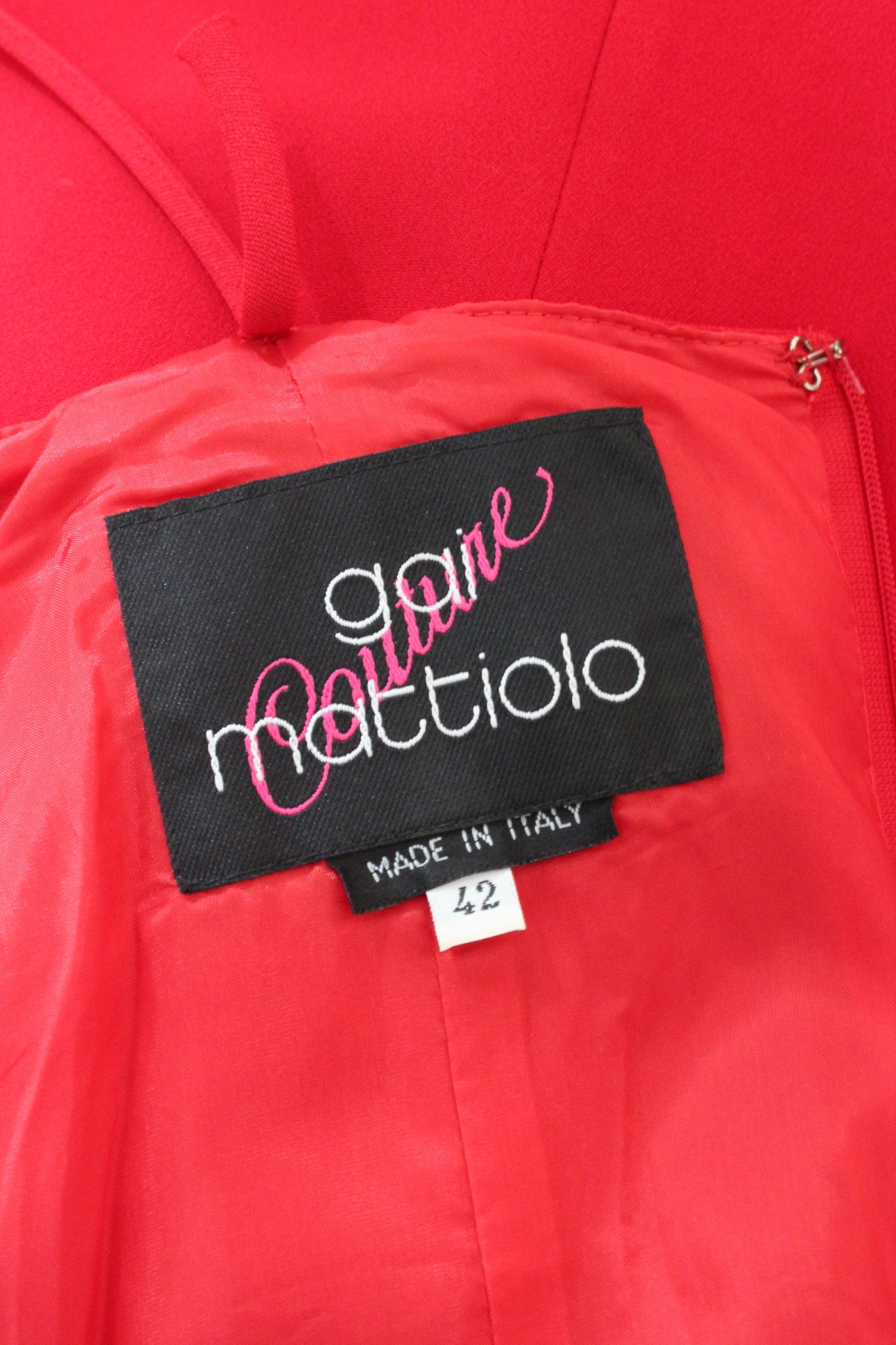 Gai Mattiolo Red Lace Vintage Evening Dress 2000s