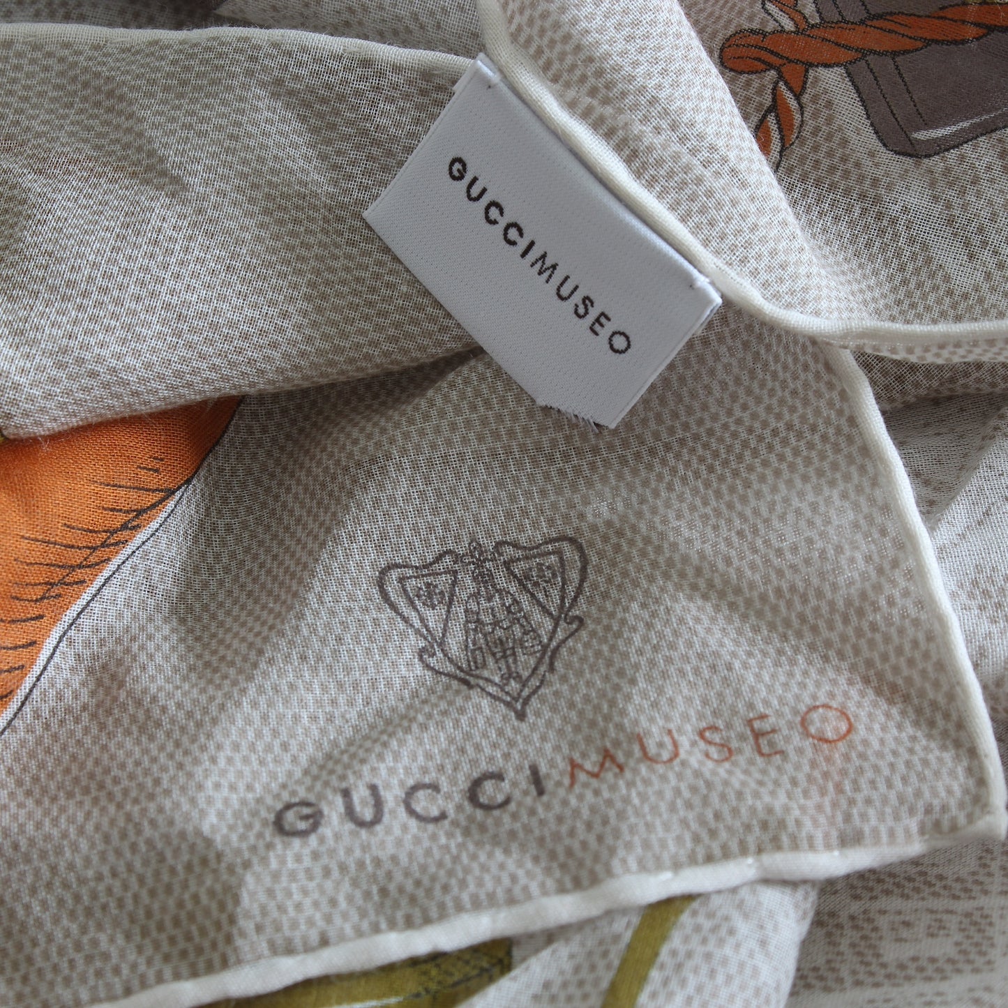 Gucci Museo Cotton Beige Scarf 2011s Limited Edition