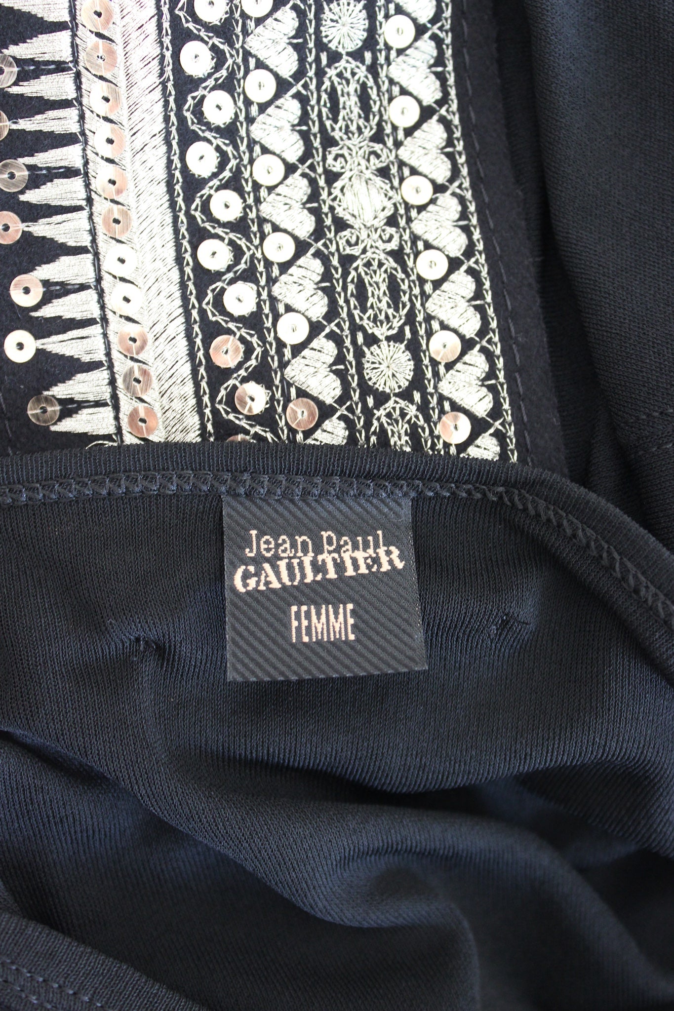Jean Paul Gaultier T-Shirt Pelle Nero Anni 2000