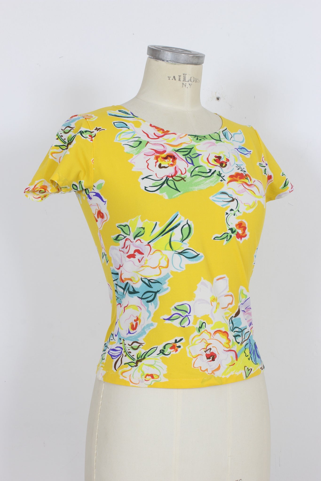 Kenzo Yellow Floral Vintage T Shirt 2000s