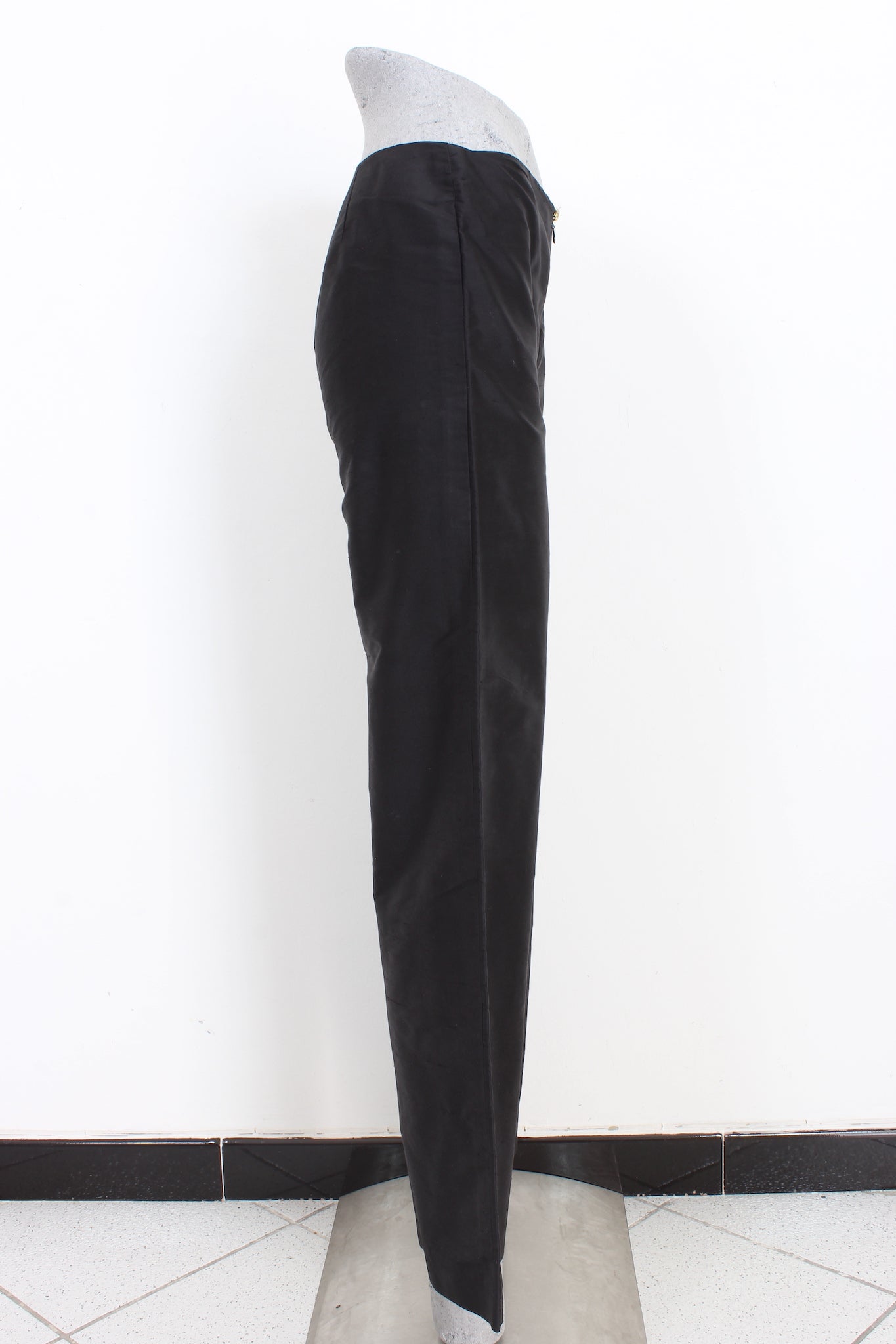 Luisa Spagnoli Black Silk Elegant Pants 2000s