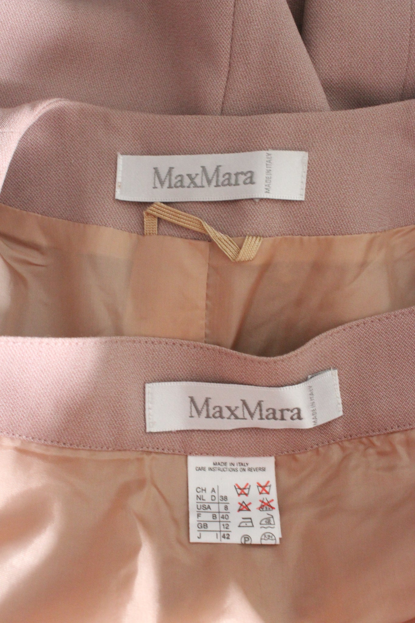 Max Mara Wool Violet Vintage Classic Skirt Suit 90s