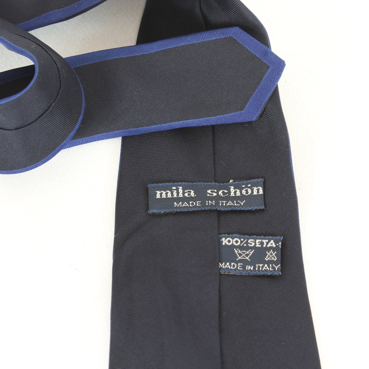 Mila Schon Silk Blue Classic Tie Vintage 1980s