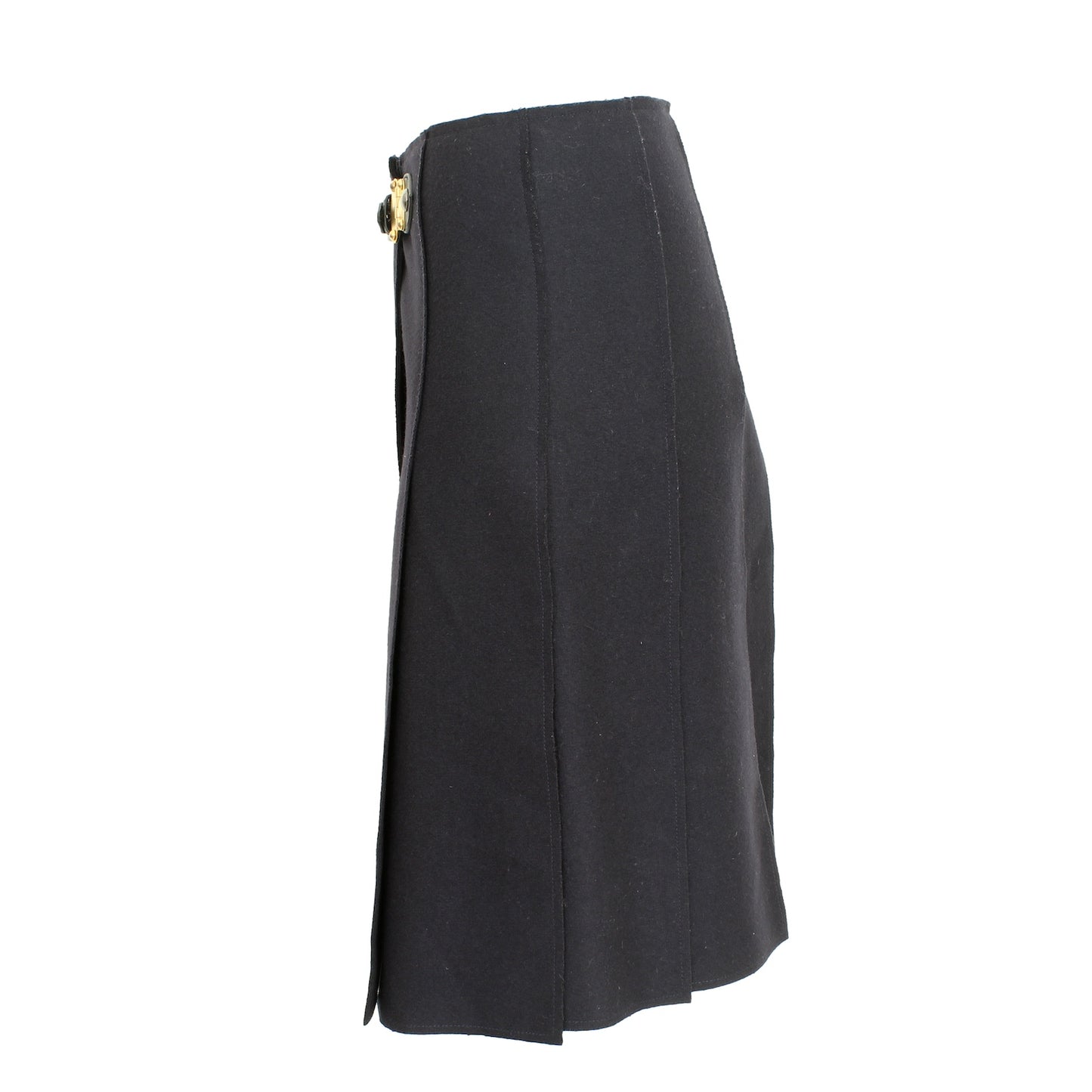 Miu Miu Wool Blue Wrap Pleated Skirt 2000s