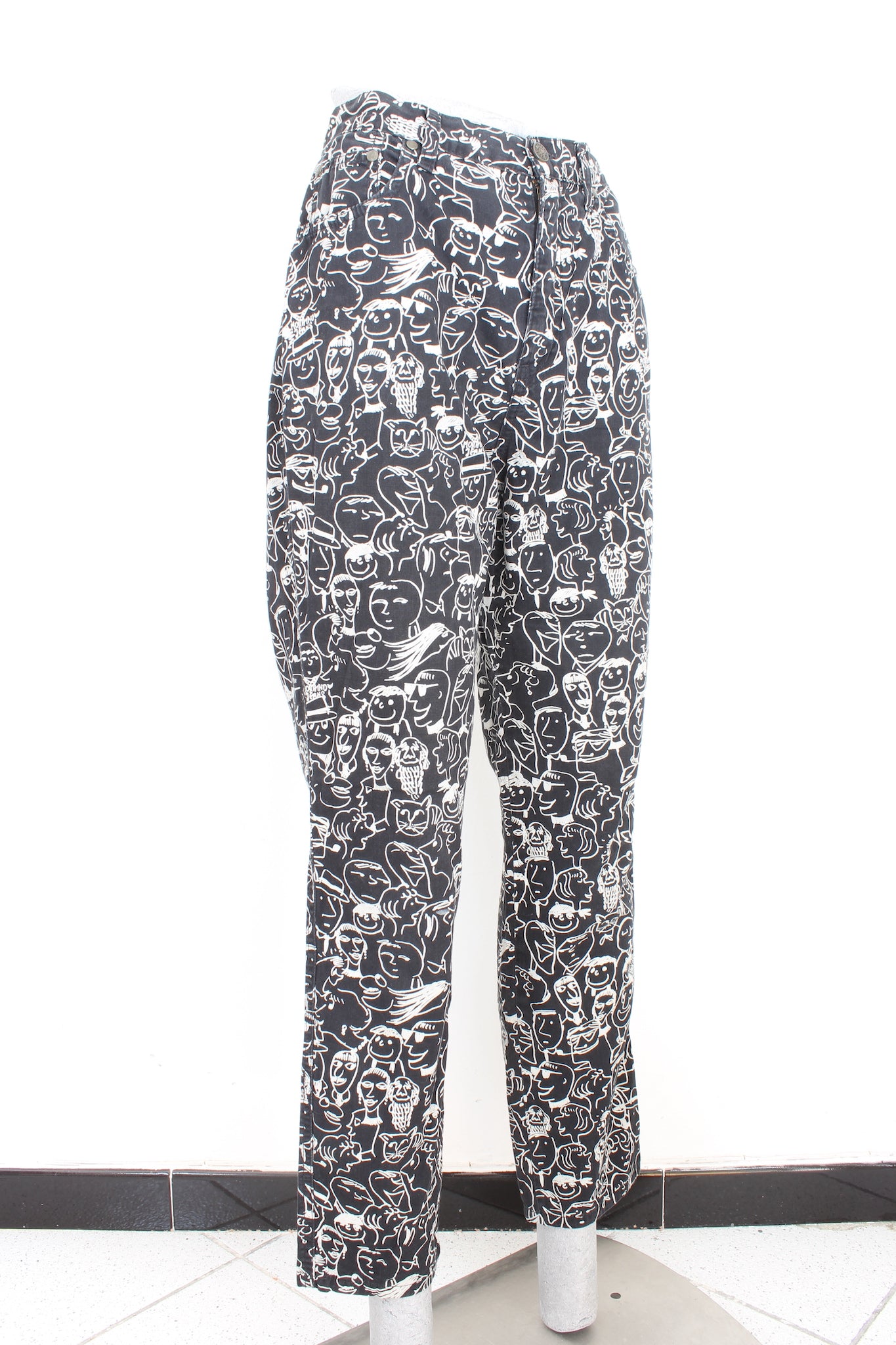 Moschino Black Cotton Vintage Trousers 90s