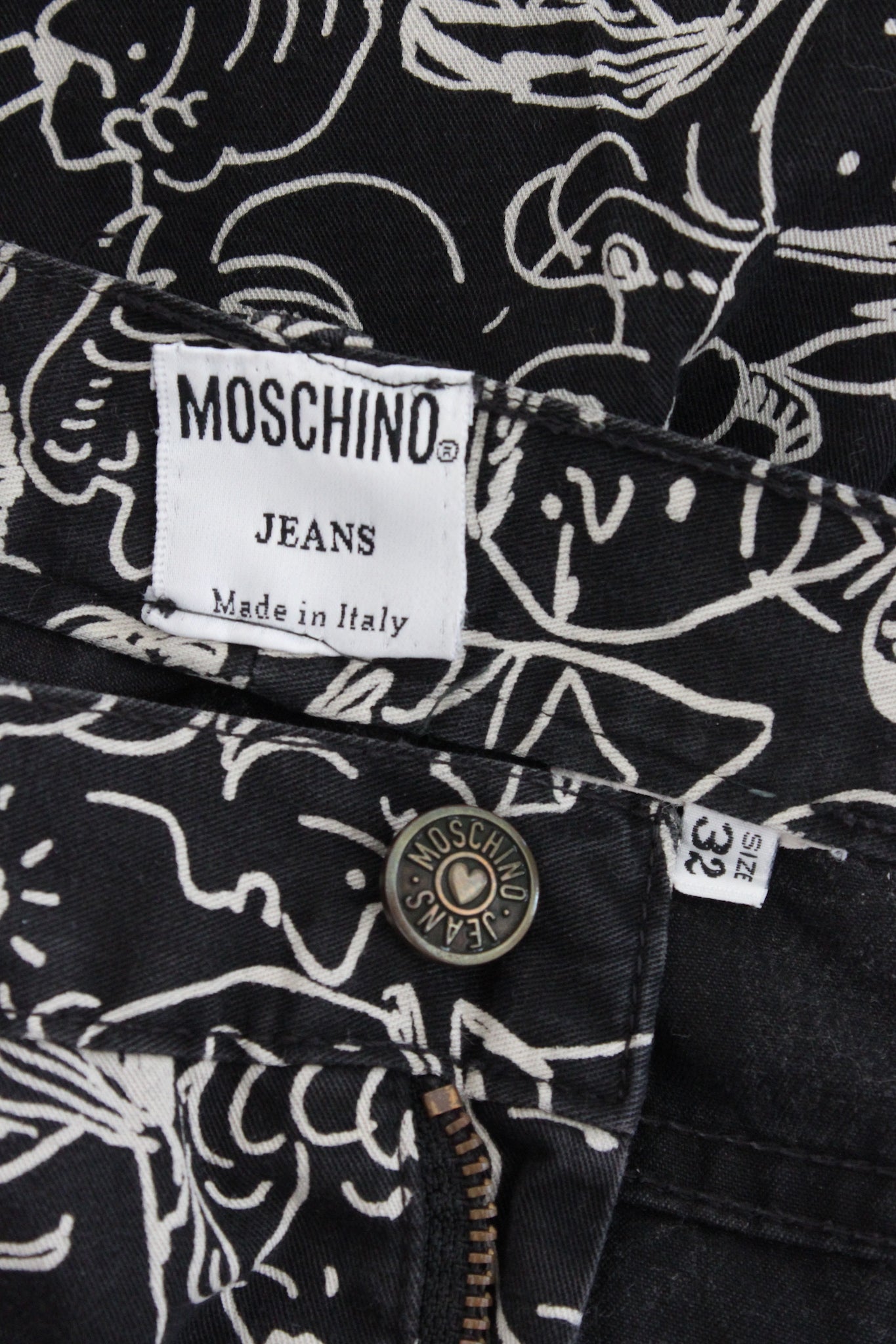 Moschino Black Cotton Vintage Trousers 90s