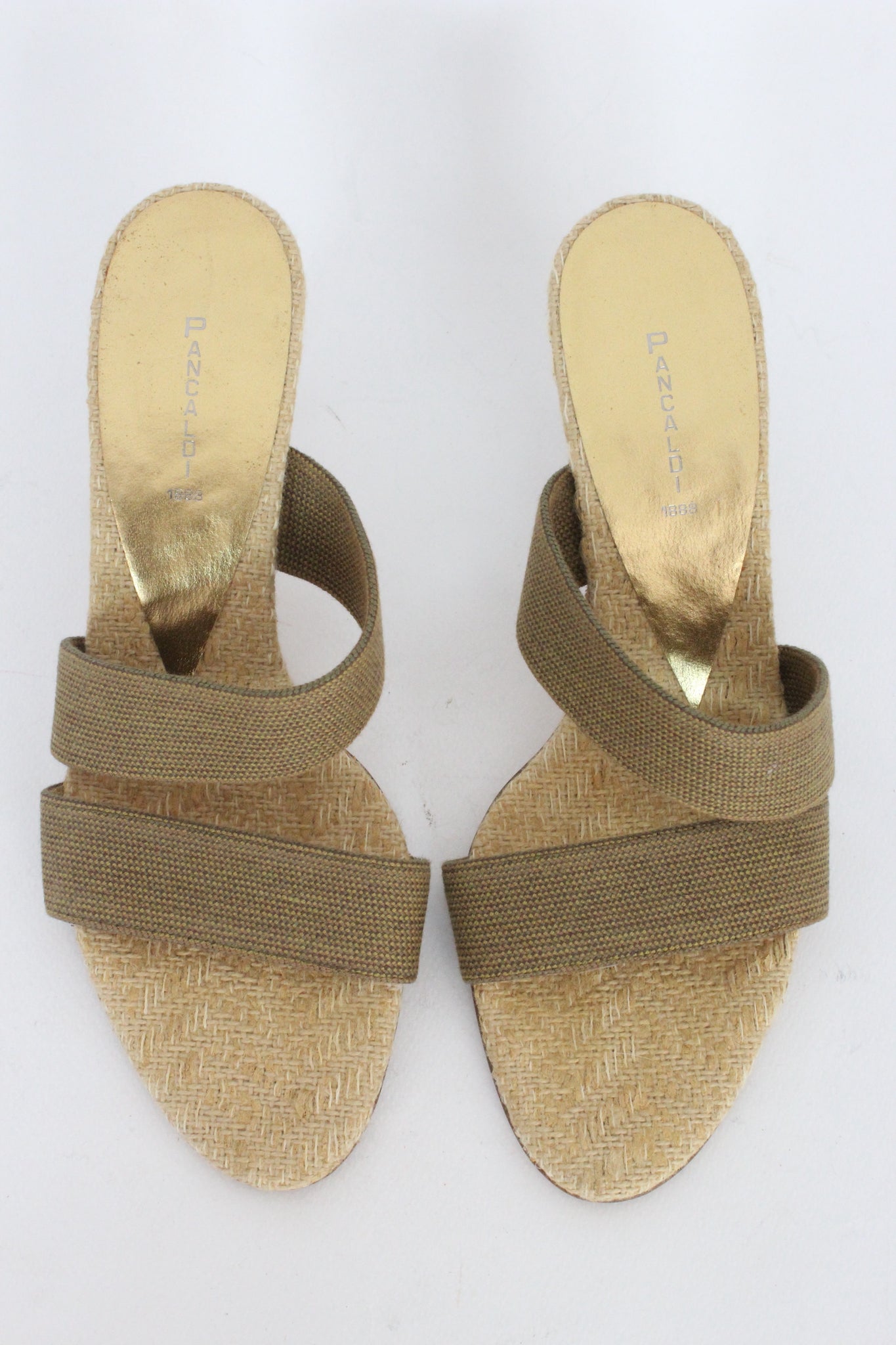 Pancaldi Leather Beige Vintage Sandal Shoes 90s