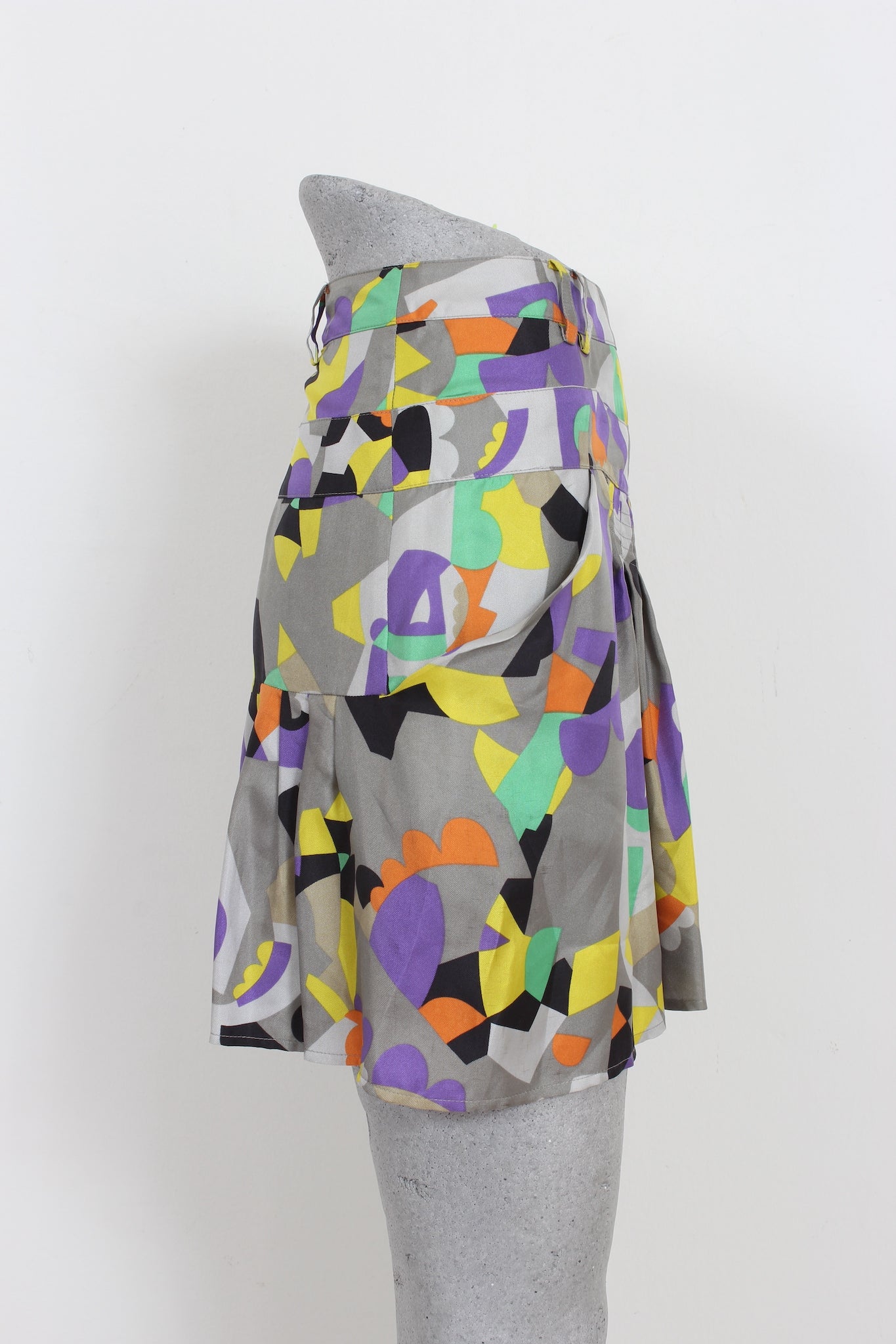 See By Chloe Multicolor Silk Short Flared Skirt 2000s