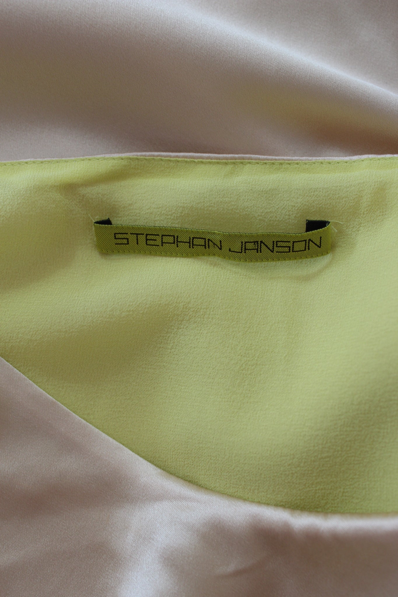 Stephan Janson Silk Beige Evening Long Dress 2000s