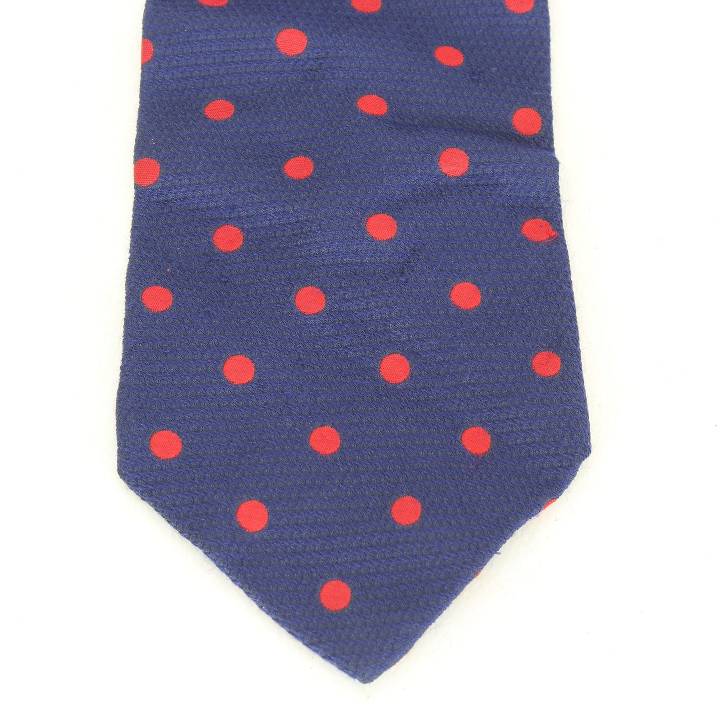 Trussardi Cravatta Seta Pois Blu Rossa Vintage Anni 90
